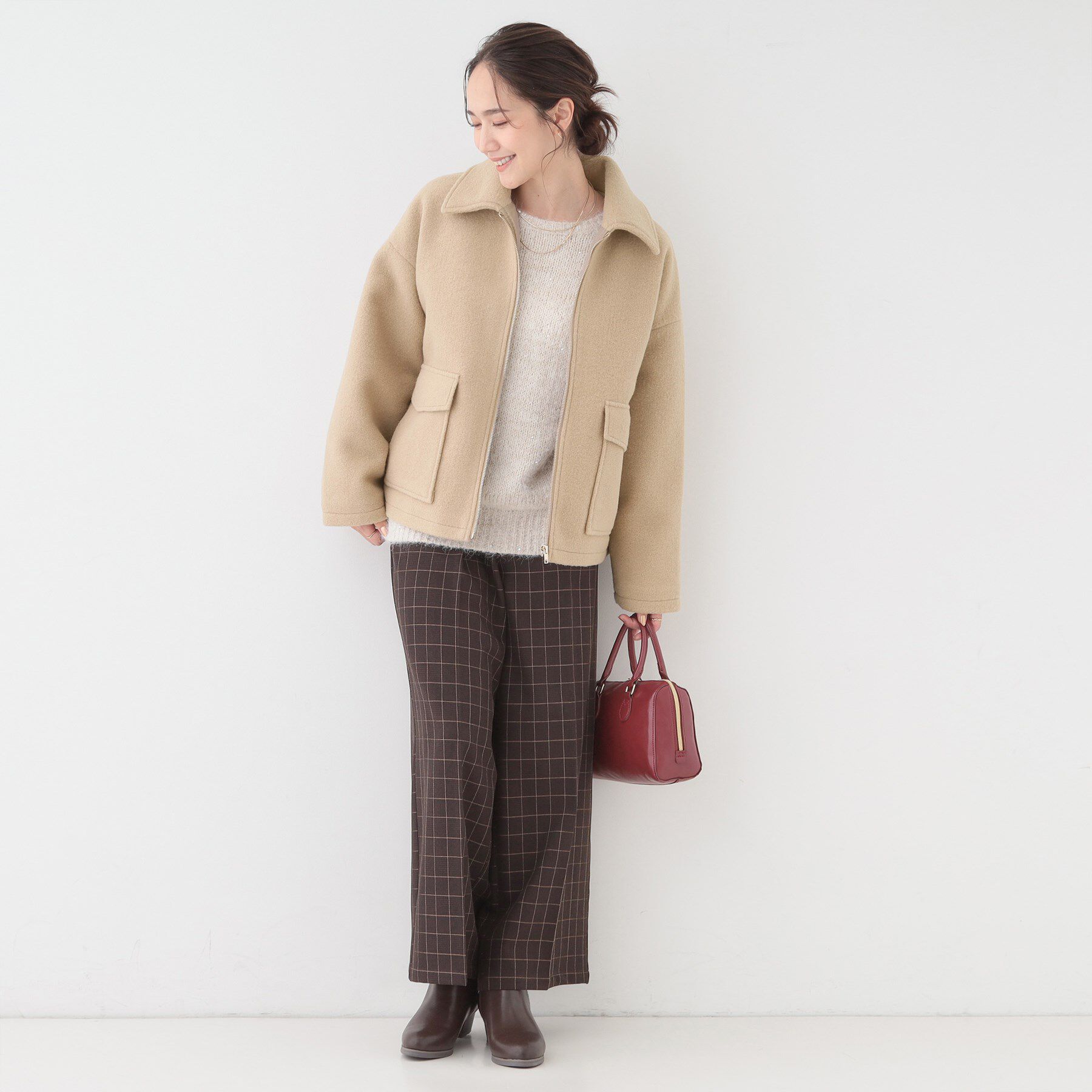 SHOO･LA･RUE「【S-LL】大人カジュアルコーデに 襟付きZIPブルゾン」|ブルゾン・スタジャン|