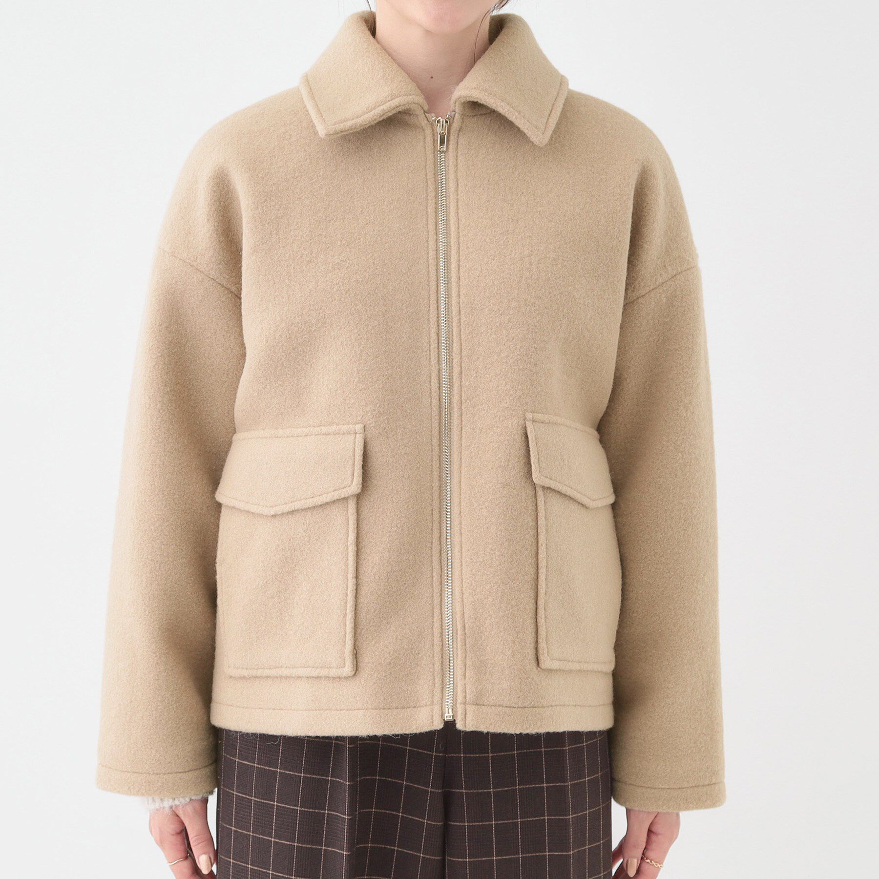 SHOO･LA･RUE「【S-LL】大人カジュアルコーデに 襟付きZIPブルゾン」|ブルゾン・スタジャン|