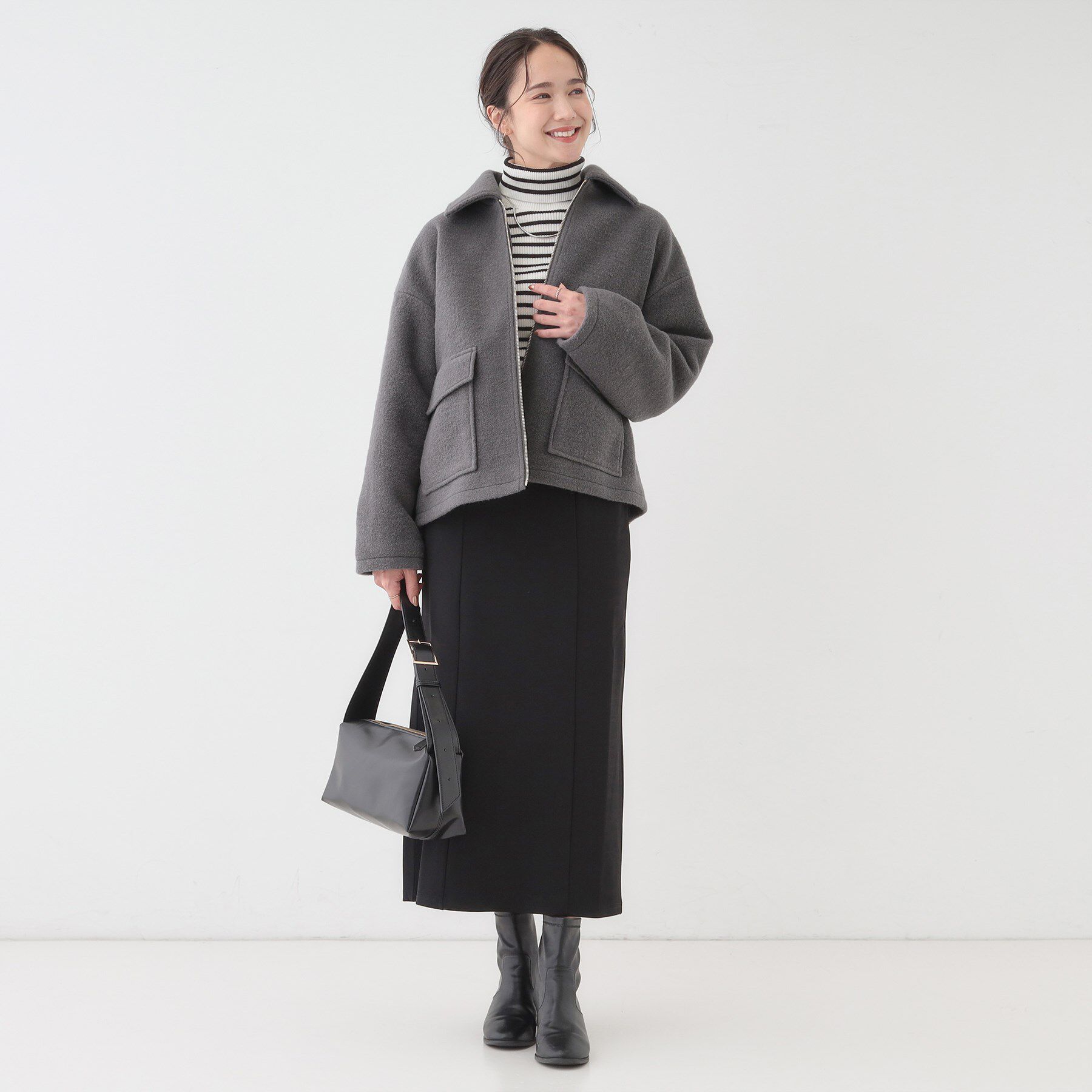 SHOO･LA･RUE「【S-LL】大人カジュアルコーデに 襟付きZIPブルゾン」|ブルゾン・スタジャン|