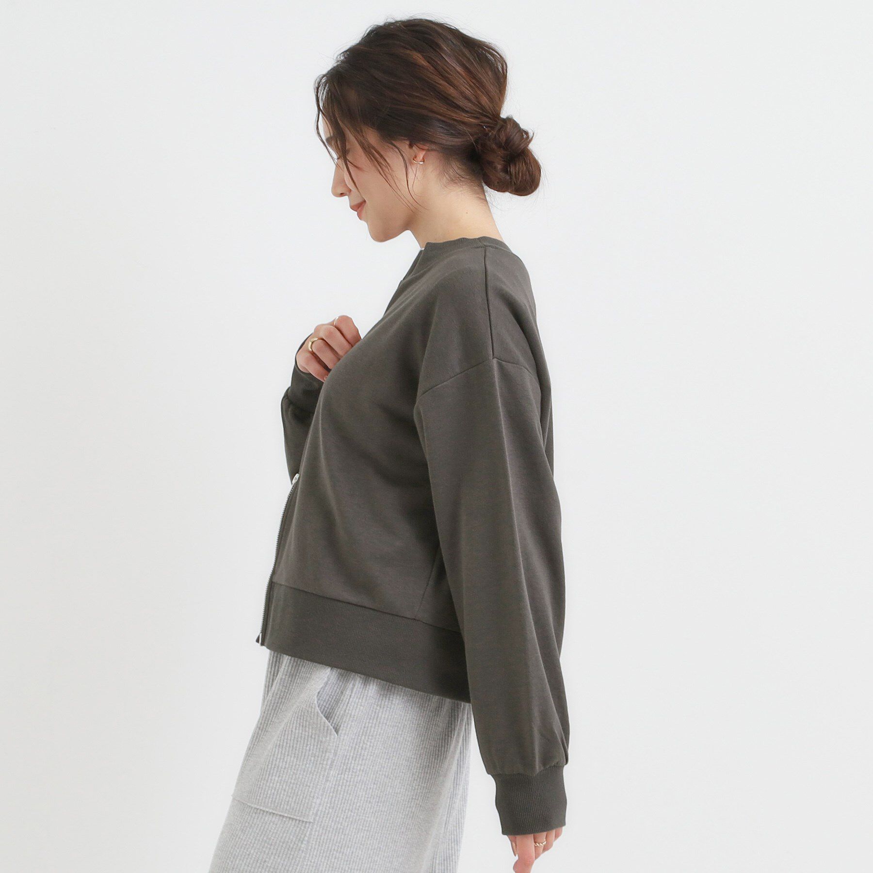 SHOO･LA･RUE「【前後2WAY】ボートネックダブルジップカーディガン」|カーディガン|