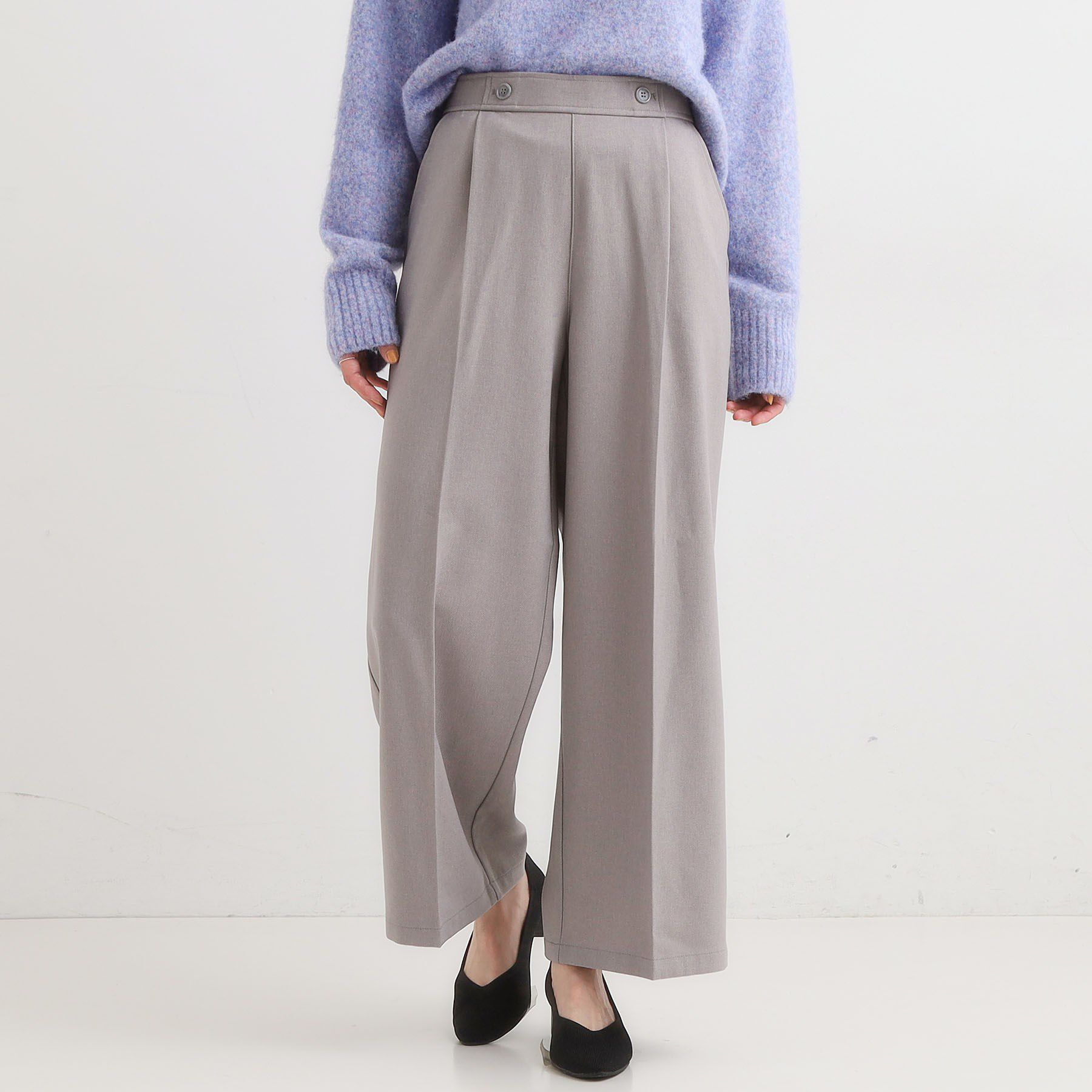 SHOO･LA･RUE「【着丈選べる】大人のきれいめスタイルに ウールフィール ワイドパンツ」|その他|