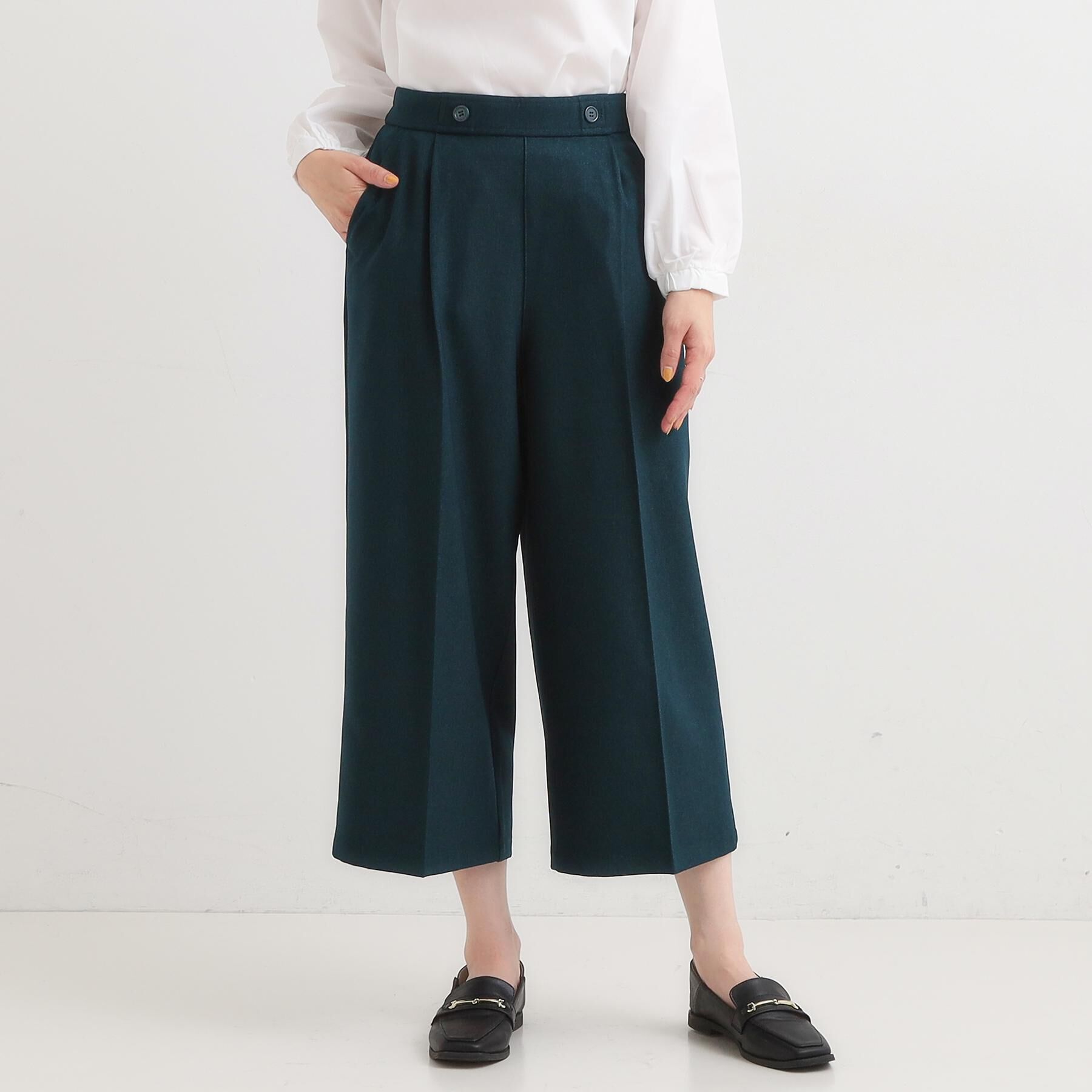 SHOO･LA･RUE「【着丈選べる】大人のきれいめスタイルに ウールフィール ワイドパンツ」|その他|