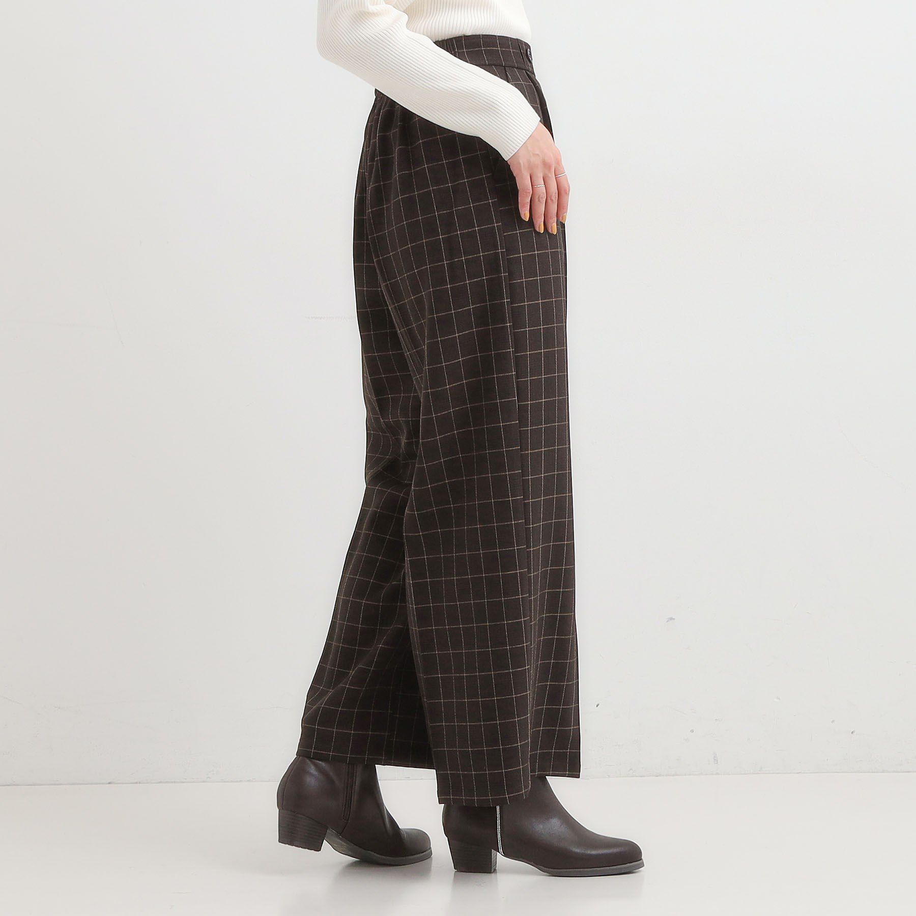 SHOO･LA･RUE「【着丈選べる】大人のきれいめスタイルに ウールフィール ワイドパンツ」|その他|