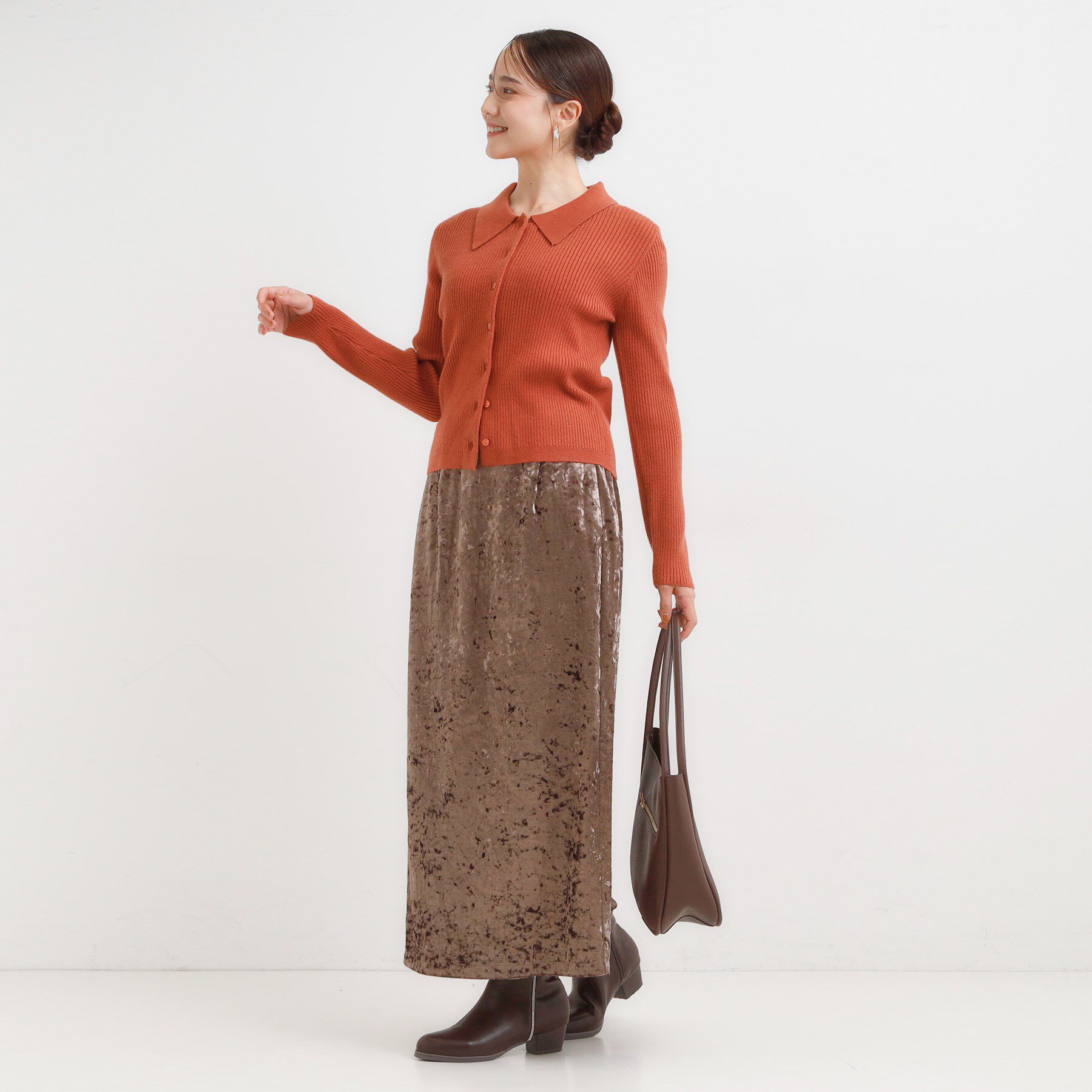 SHOO･LA･RUE「カジュアルながらも上品な 襟付きリブニット」|ニット・セーター|