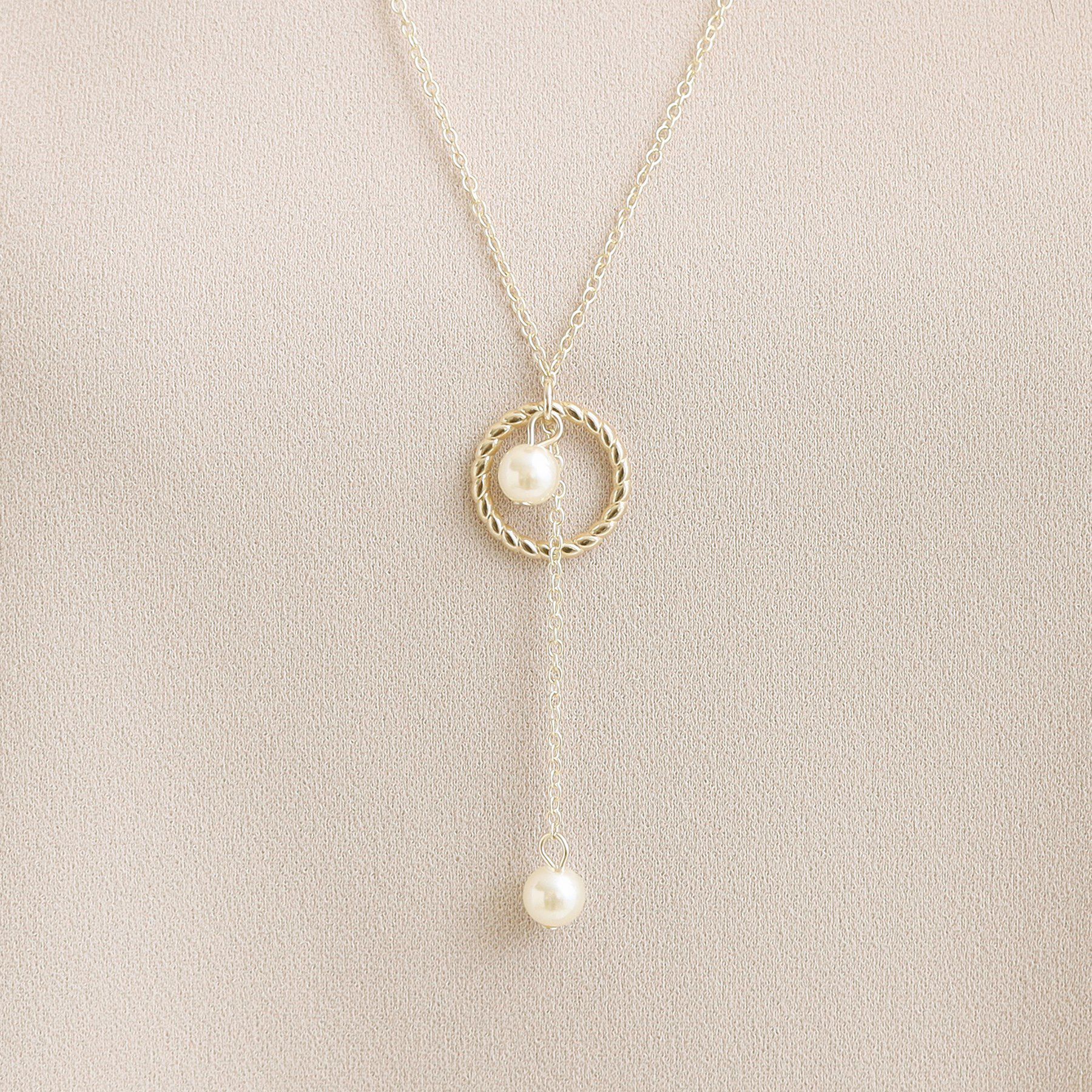 SHOO･LA･RUE「【2点セット/7分袖】大人のきれい見え お袖タック入りアクセ付きトップス」|Tシャツ・カットソー|