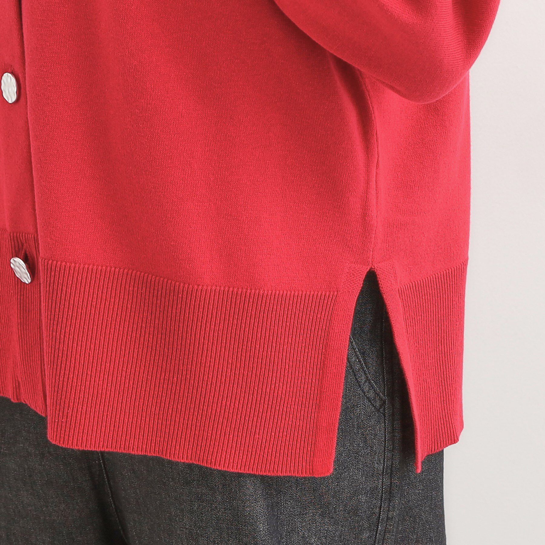 SHOO･LA･RUE「【洗濯機可/S-LL】 すっきり見え キーネックカーディガン【CIRCRIC】」|カーディガン|