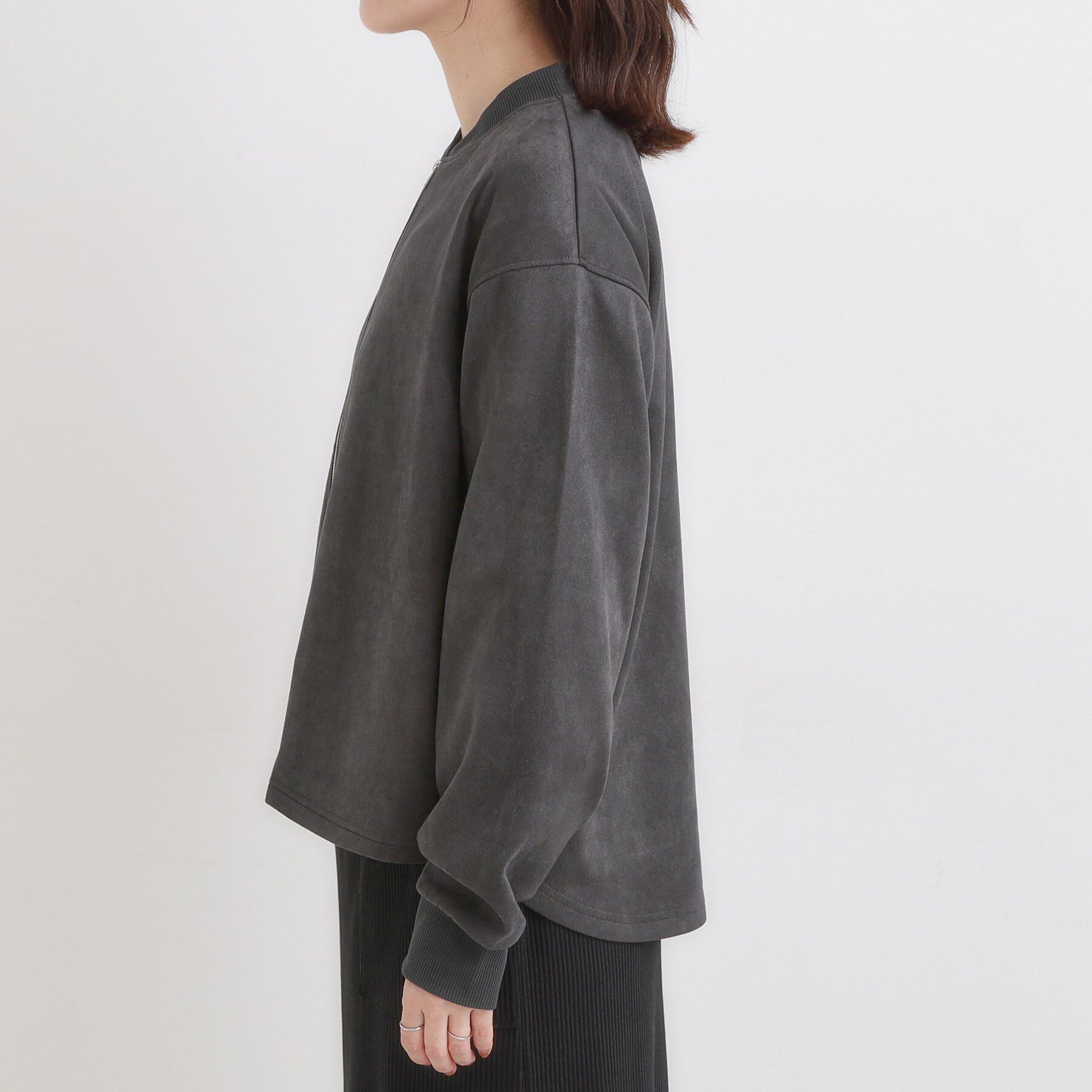 SHOO･LA･RUE「【S-LL】柔らかくて軽い さっと羽織れるフェイクスエードブルゾン【CIRCRIC】」|カーディガン|