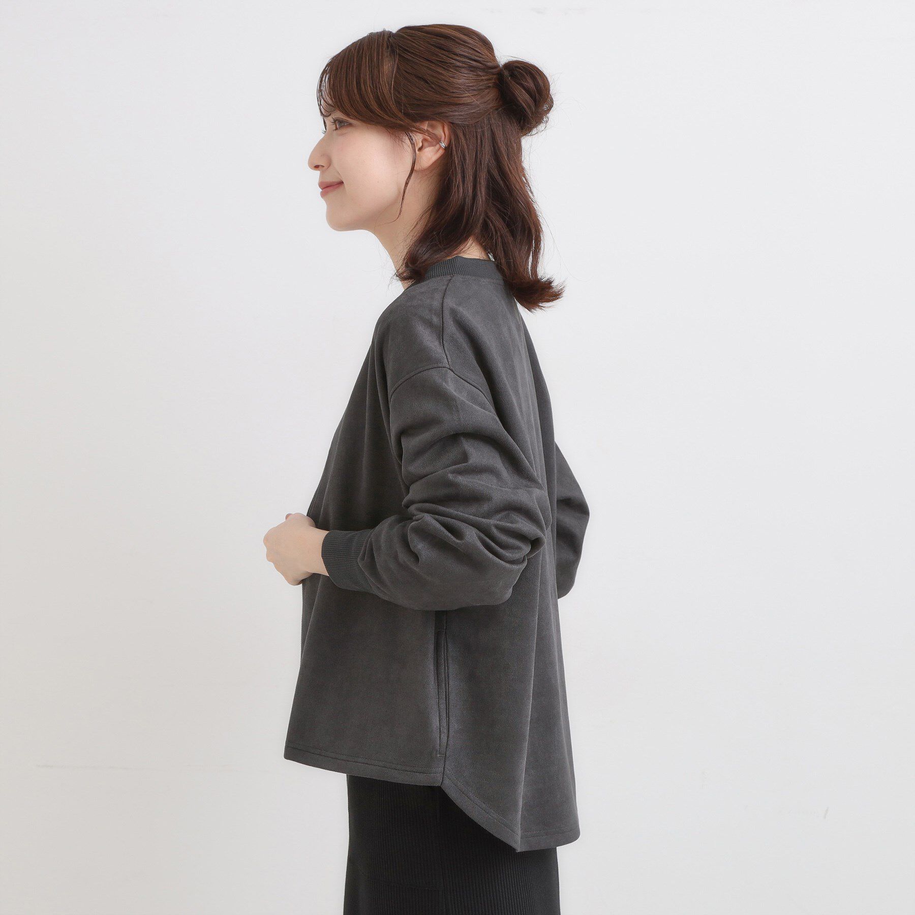 SHOO･LA･RUE「【S-LL】柔らかくて軽い さっと羽織れるフェイクスエードブルゾン【CIRCRIC】」|カーディガン|