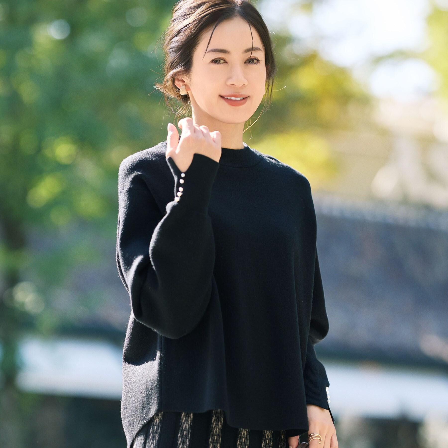 SHOO･LA･RUE「【セットアップ可/S-LL】インせず着られる 洗えるもちもち裾ラウンドニット」|ニット・セーター|