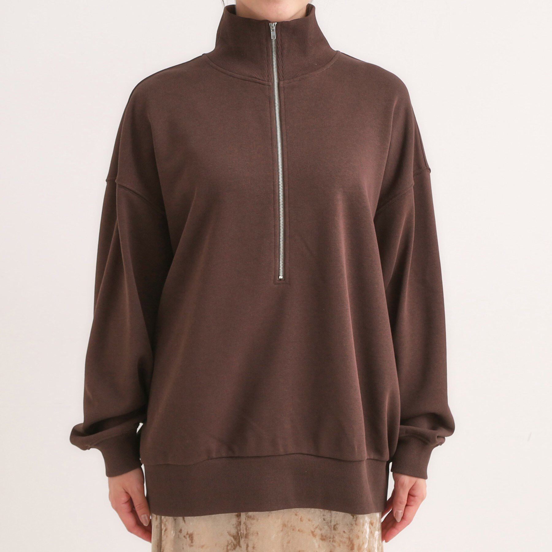 SHOO･LA･RUE「8色の選べる楽しさ ハーフジップ オーバーサイズスウェット」|パーカー|