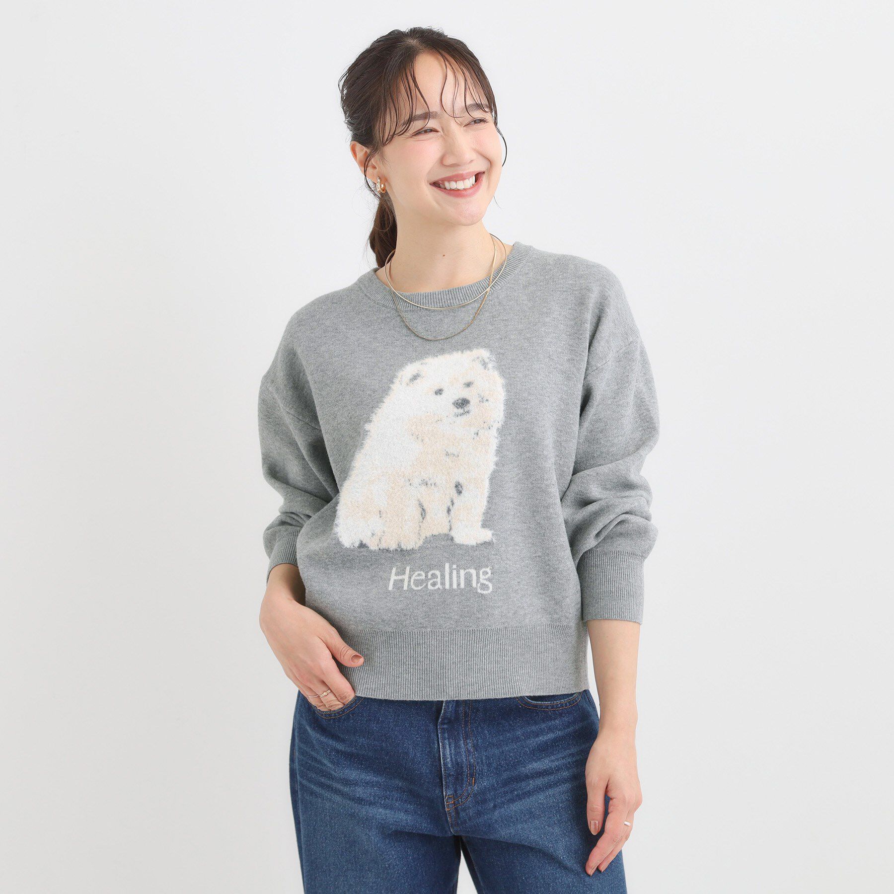 SHOO･LA･RUE「ふわふわタッチでほっこり アニマル ジャカードニット」|ニット・セーター|