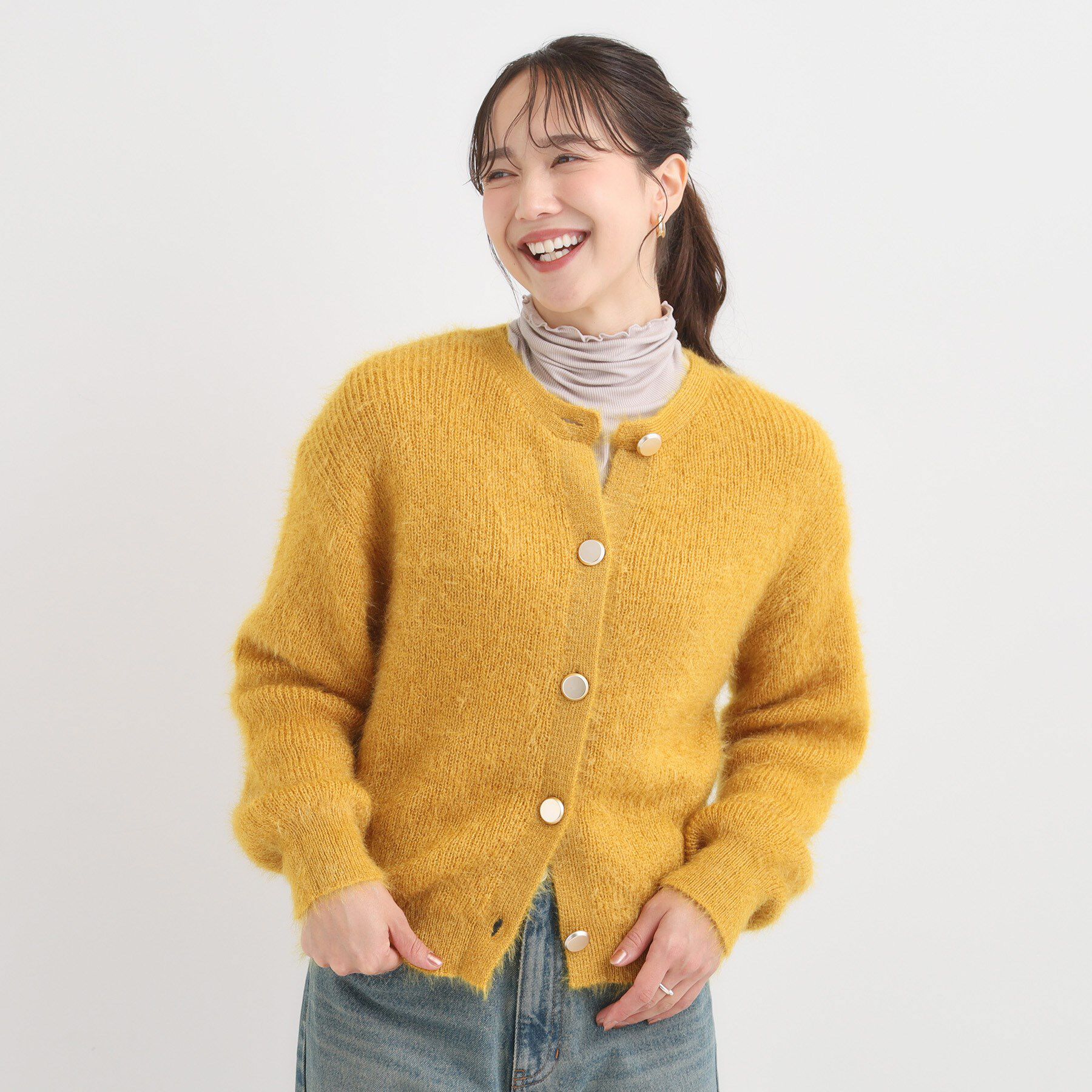 SHOO･LA･RUE「【S-LL】ふわふわシャギー 大人レディなカーディガン」|カーディガン|