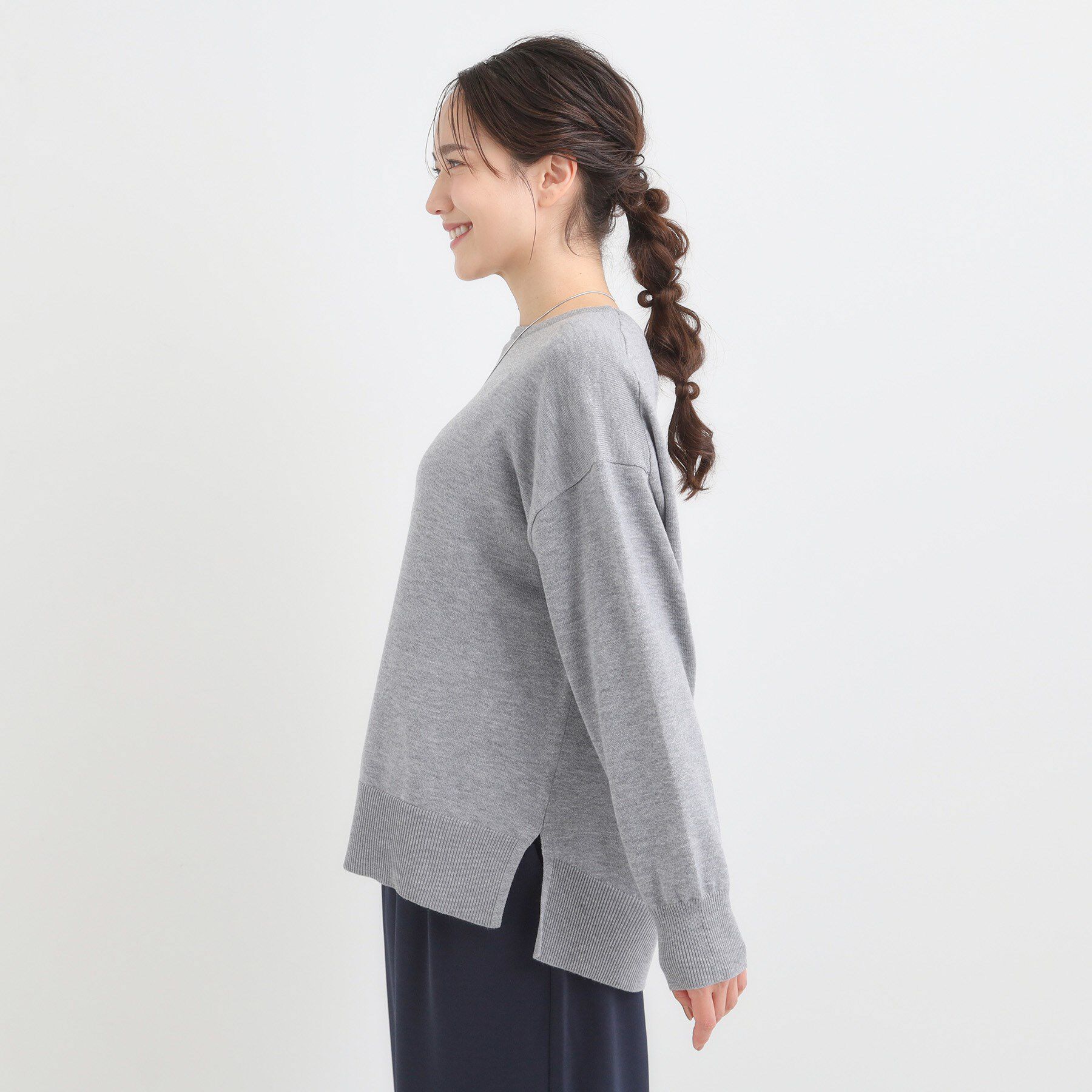 SHOO･LA･RUE「【洗濯機可/毛玉レス】アウトスタイルもきれいに決まる サイドスリットニット【CIRCRIC】」|ニット・セーター|