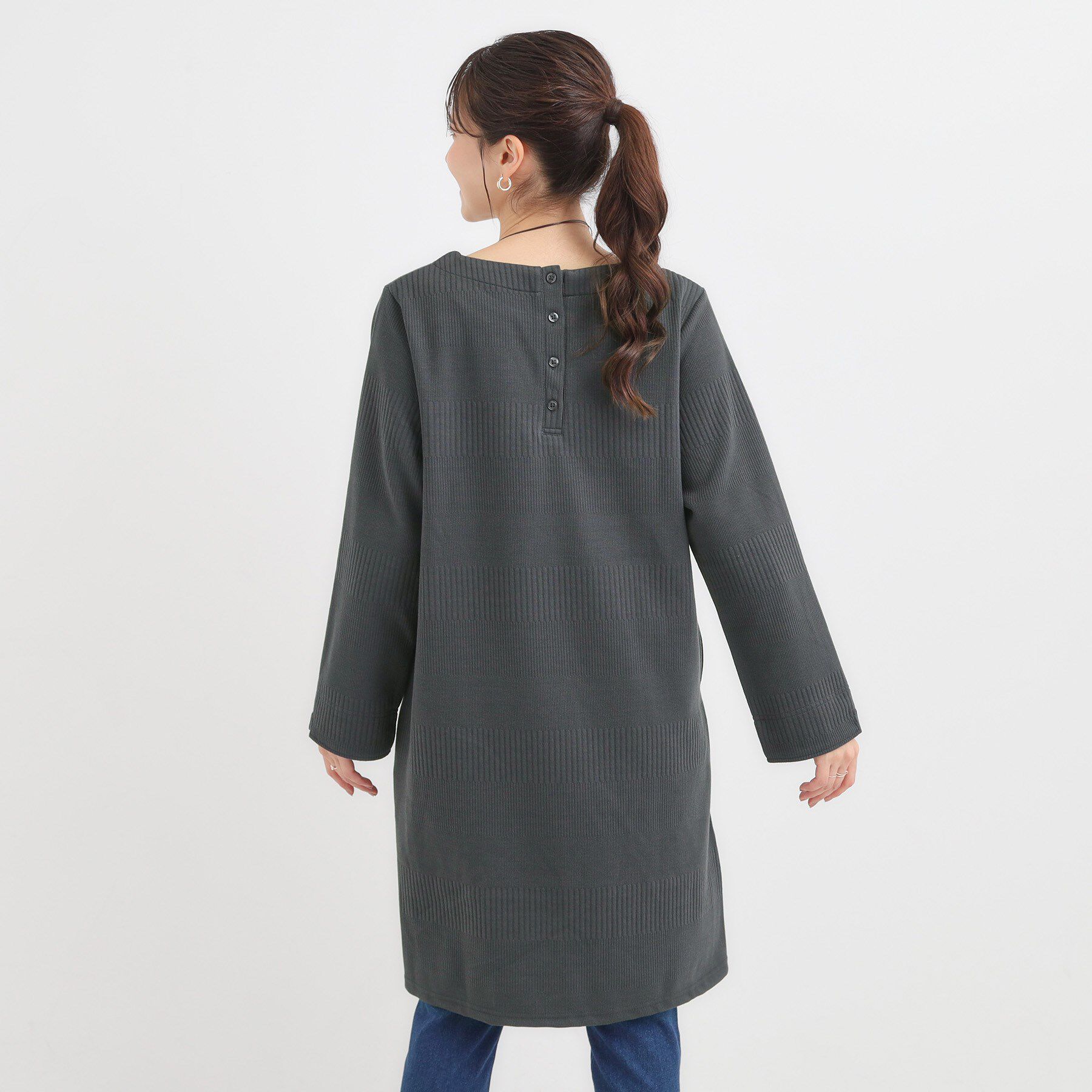 SHOO･LA･RUE「身体のラインをきれいにカバー Aラインチュニックワンピース」|チュニック|