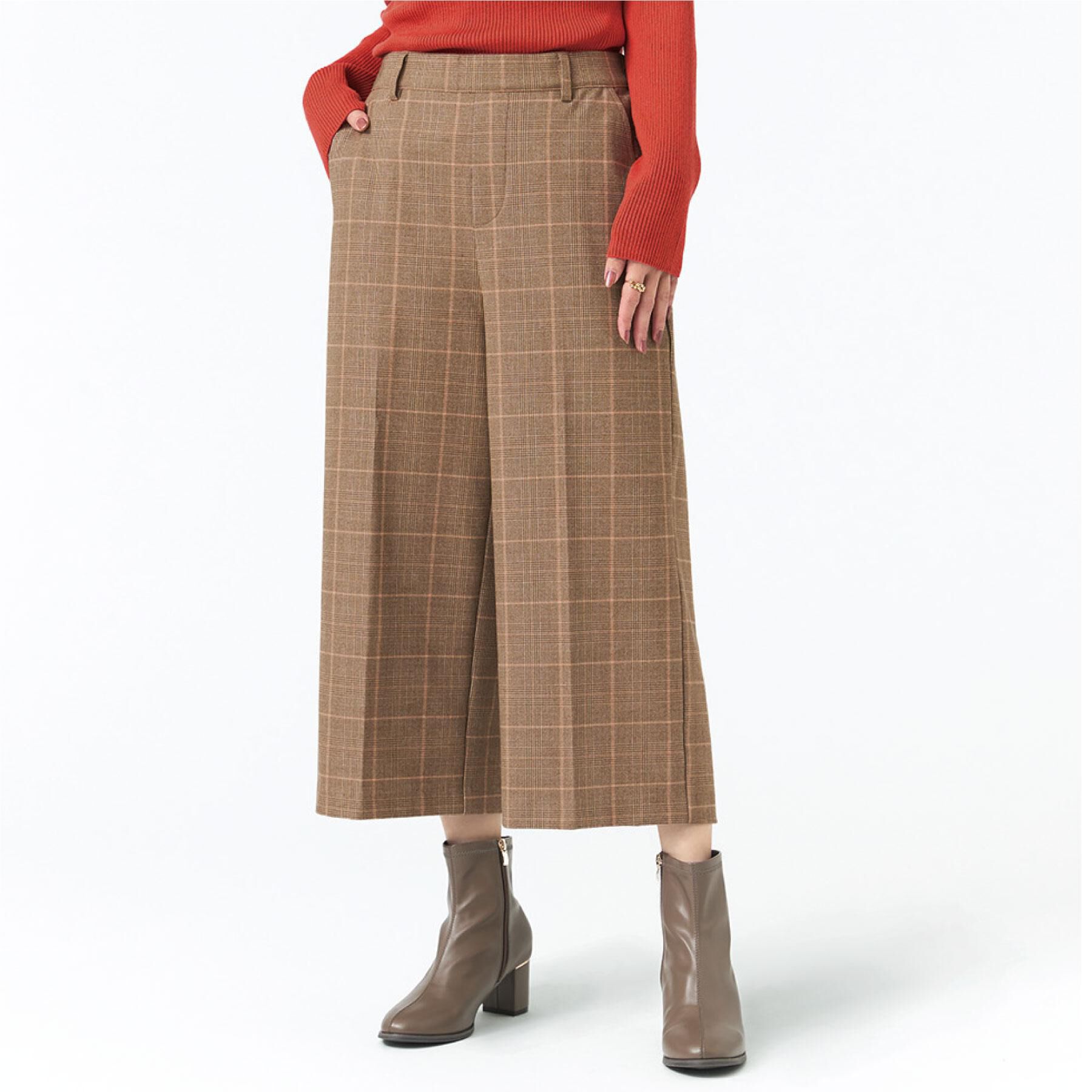 SHOO･LA･RUE「【洗濯機可/S-LL】きちんと見えする あったか裏起毛ガウチョパンツ」|その他|