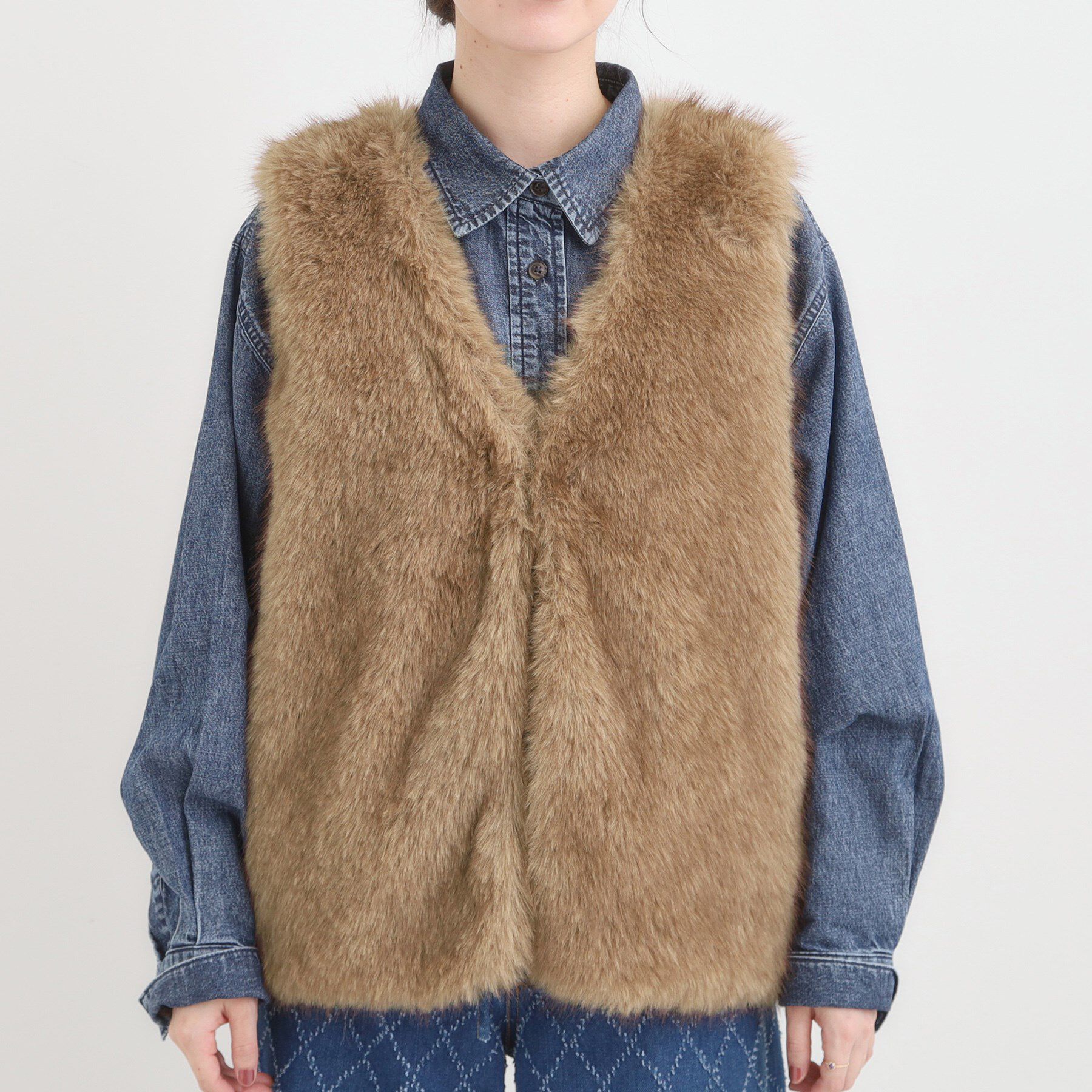 SHOO･LA･RUE「ふわふわフェイクファーベスト」|ベスト・ジレ|