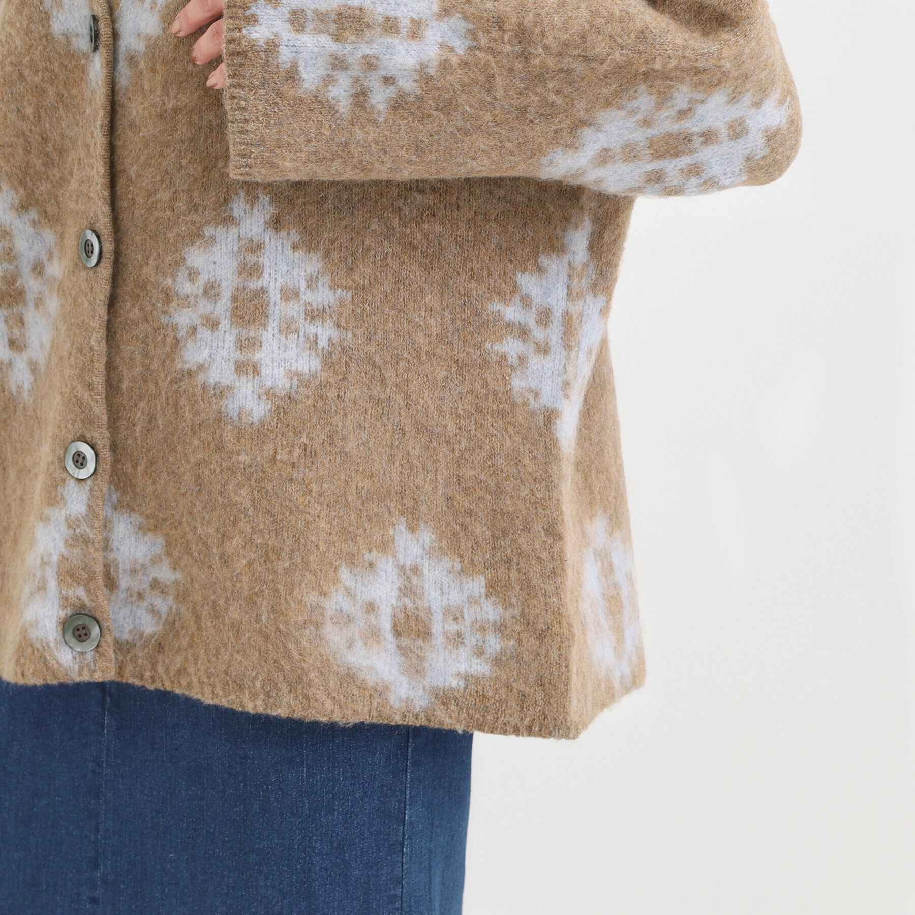 SHOO･LA･RUE「羽織るだけでスタイリングの主役に 起毛柄カーディガン」|カーディガン|