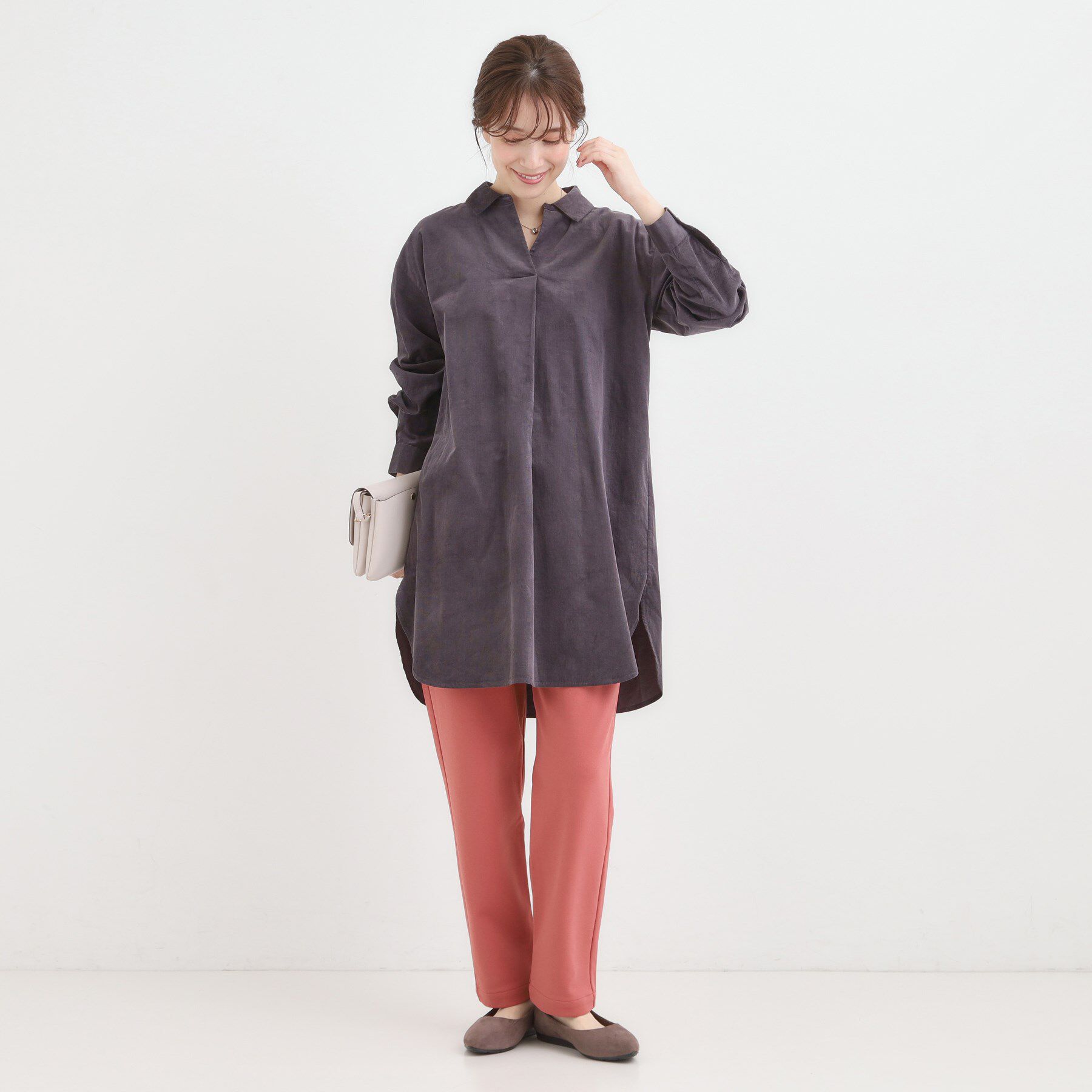 SHOO･LA･RUE「【S-LL/股上深め】裏起毛スマートイージーパンツ」|その他|