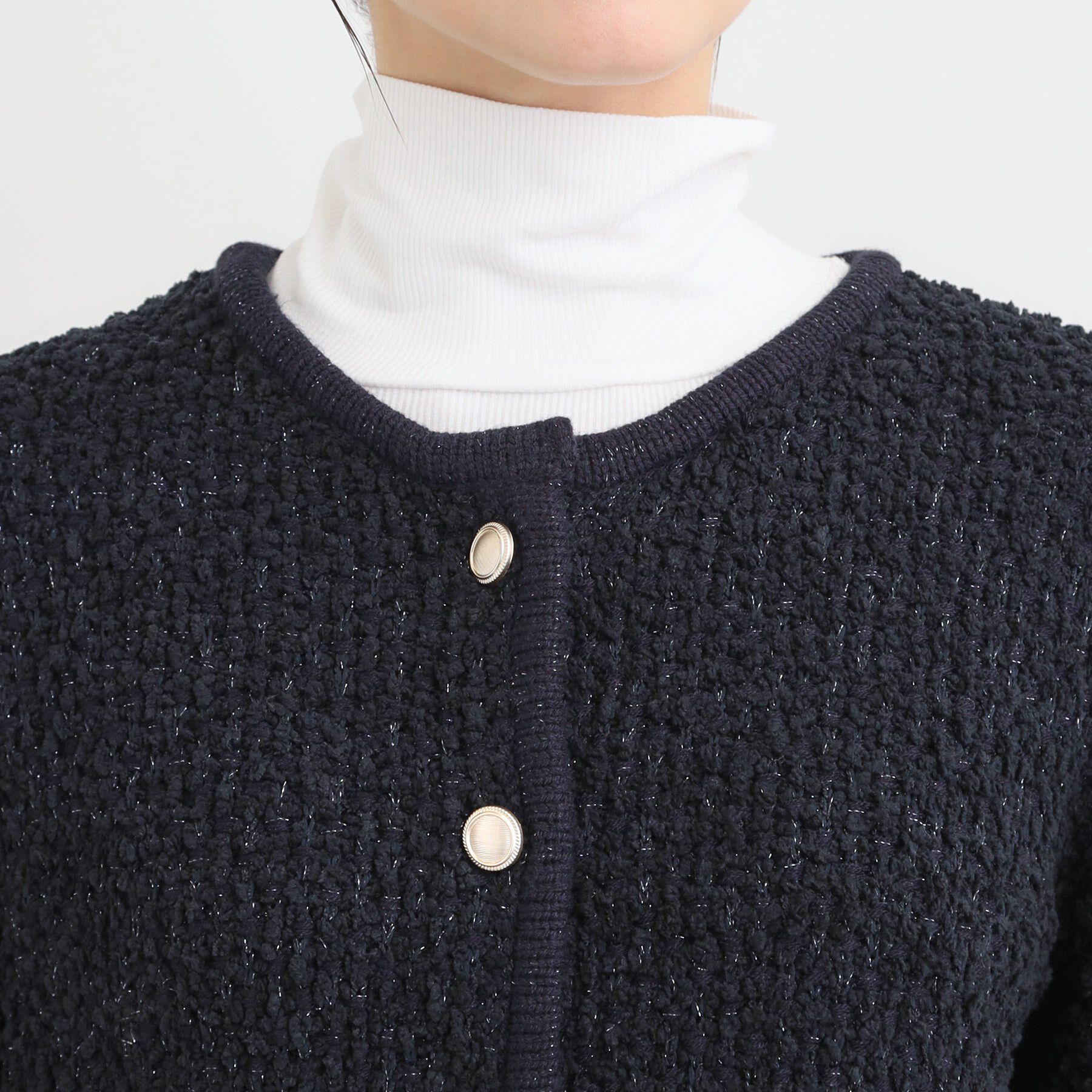 SHOO･LA･RUE「カジュアルにも きれいめにも ぽこぽこニットカーディガン」|カーディガン|