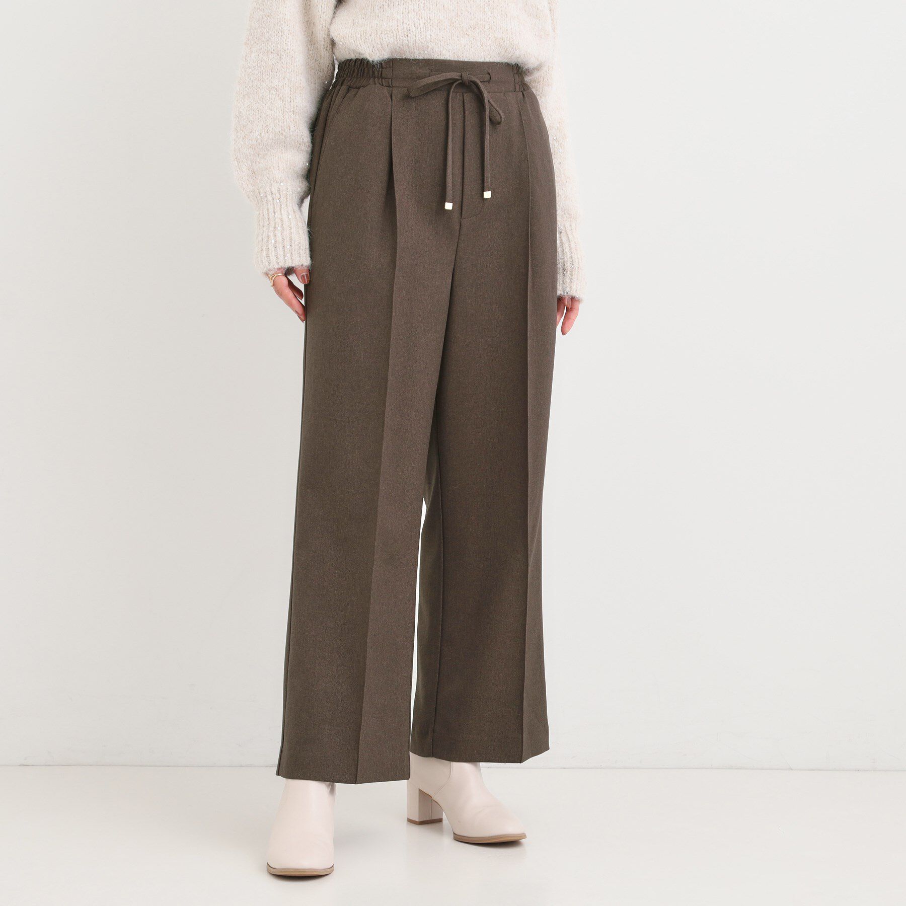 SHOO･LA･RUE「【洗濯機可/S-LL】上品シルエットで美しい イージーワイドパンツ」|その他|