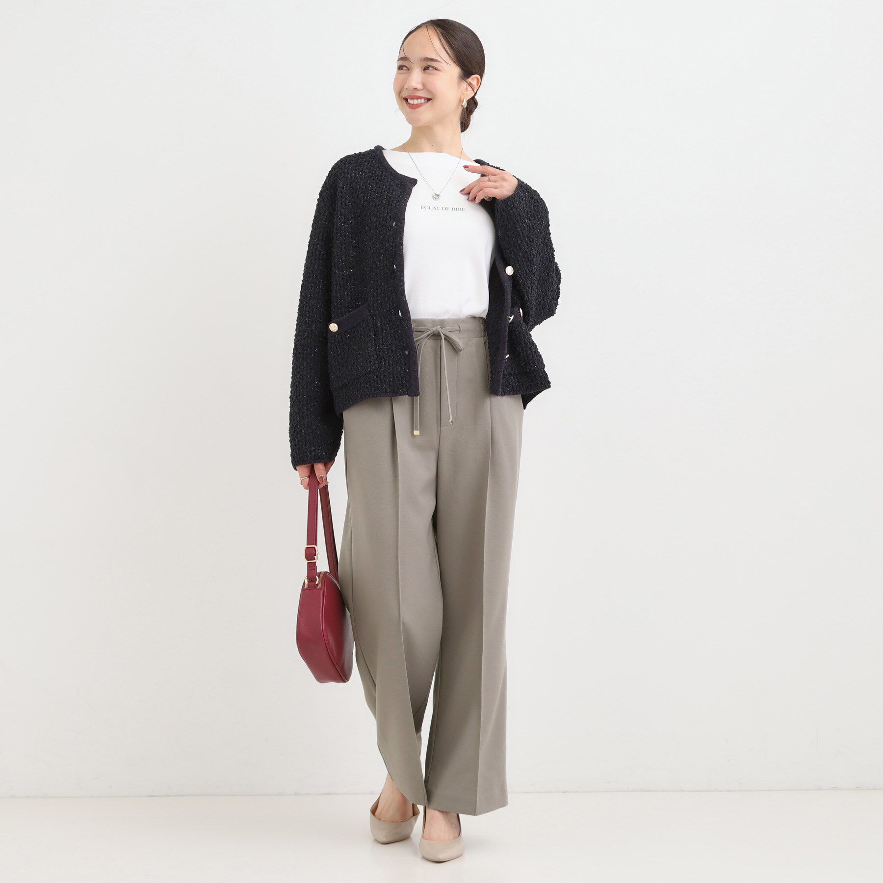 SHOO･LA･RUE「【洗濯機可/S-LL】上品シルエットで美しい イージーワイドパンツ」|その他|