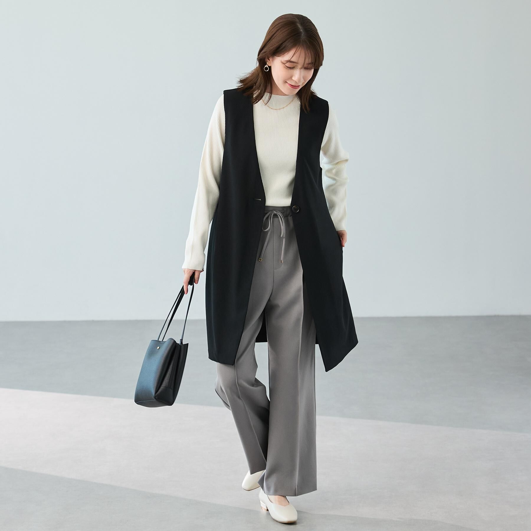 SHOO･LA･RUE「【洗濯機可/S-LL】上品シルエットで美しい イージーワイドパンツ」|その他|