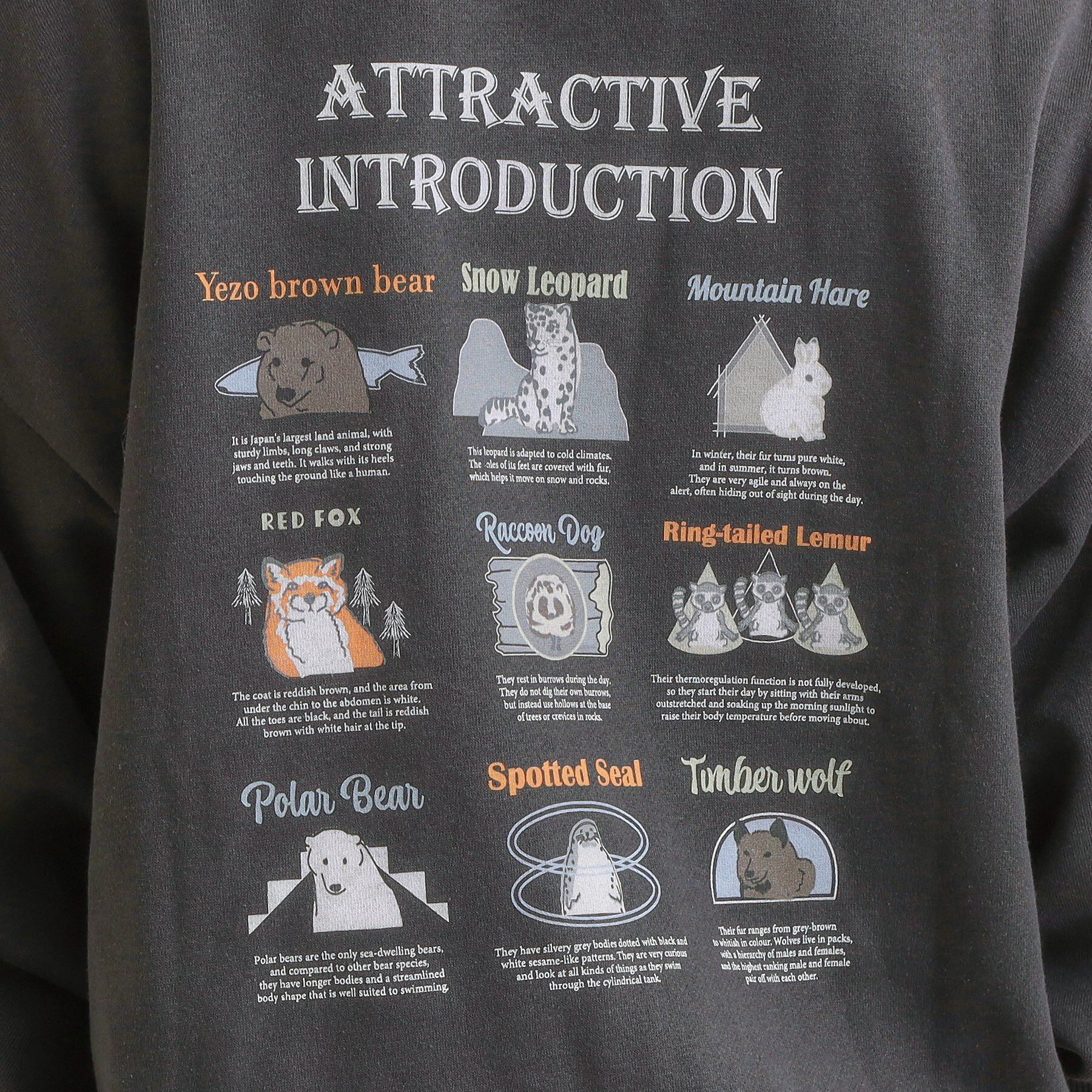 SHOO･LA･RUE「【旭山動物園応援商品】プリント裏起毛スウェット」|パーカー|