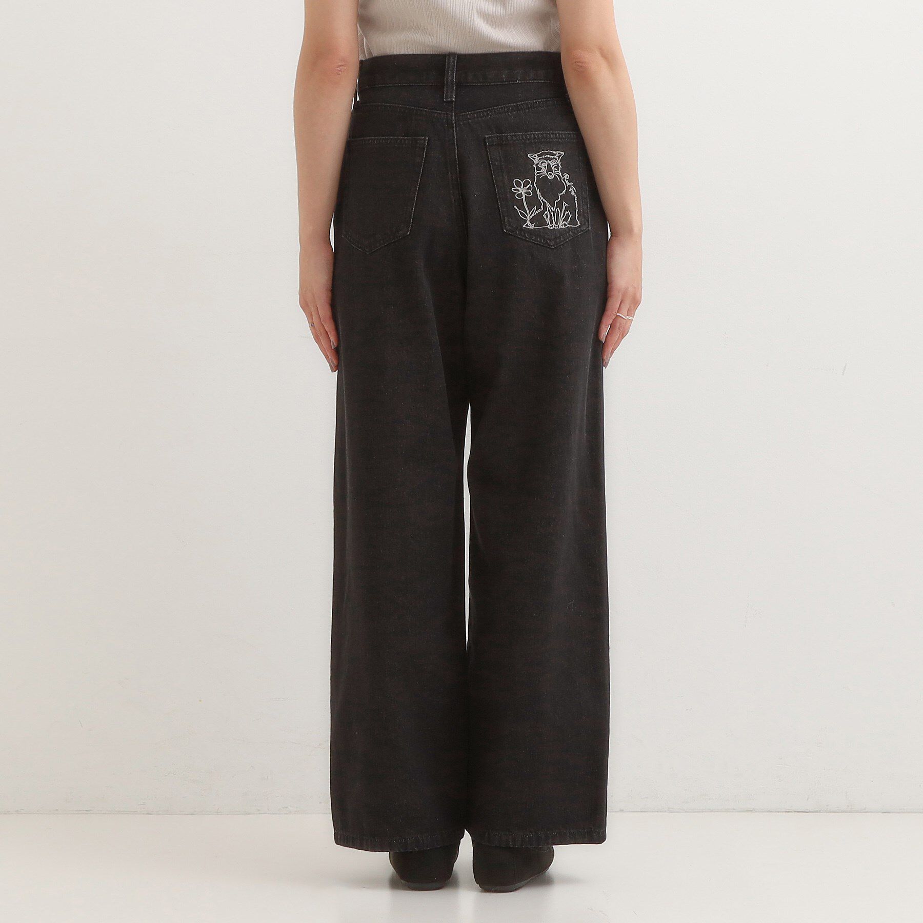 SHOO･LA･RUE「【旭山動物園応援商品】ポケット刺繍デニム」|デニム|