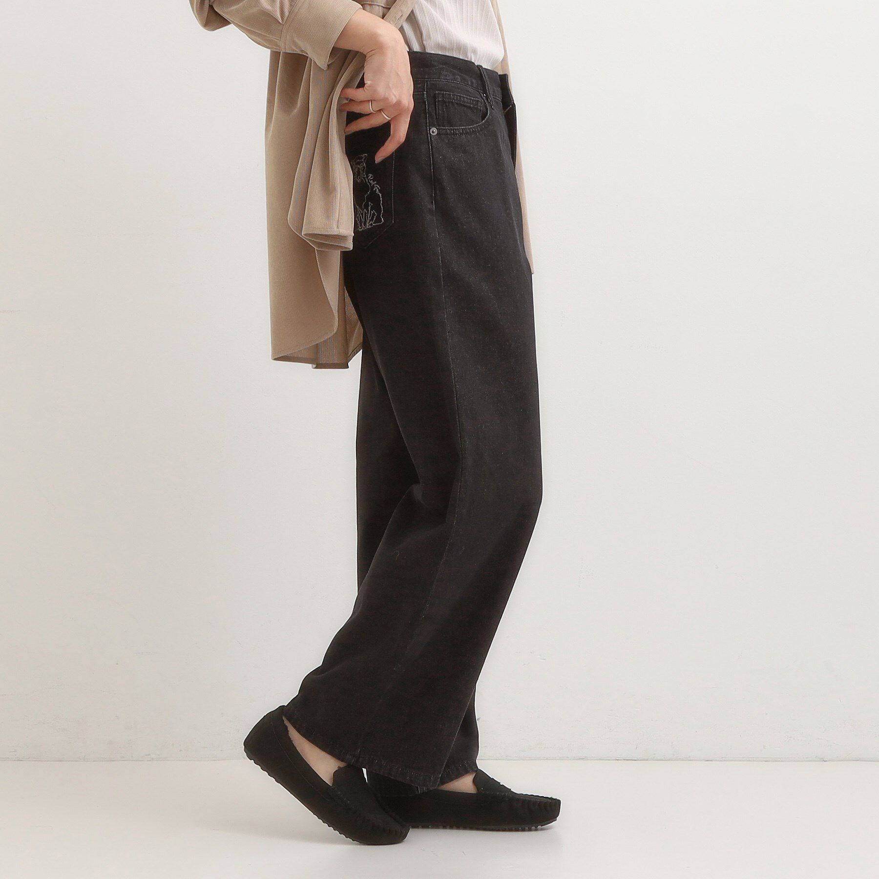 SHOO･LA･RUE「【旭山動物園応援商品】ポケット刺繍デニム」|デニム|