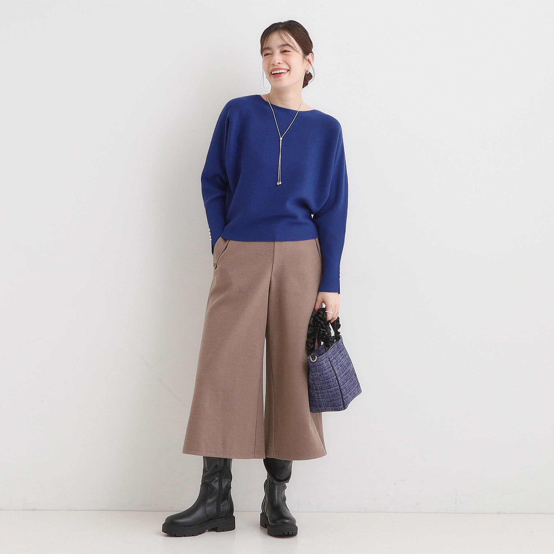 SHOO･LA･RUE「【洗濯機可】女性らしさ溢れる もちもちタッチが心地よい ドルマンニット」|ニット・セーター|