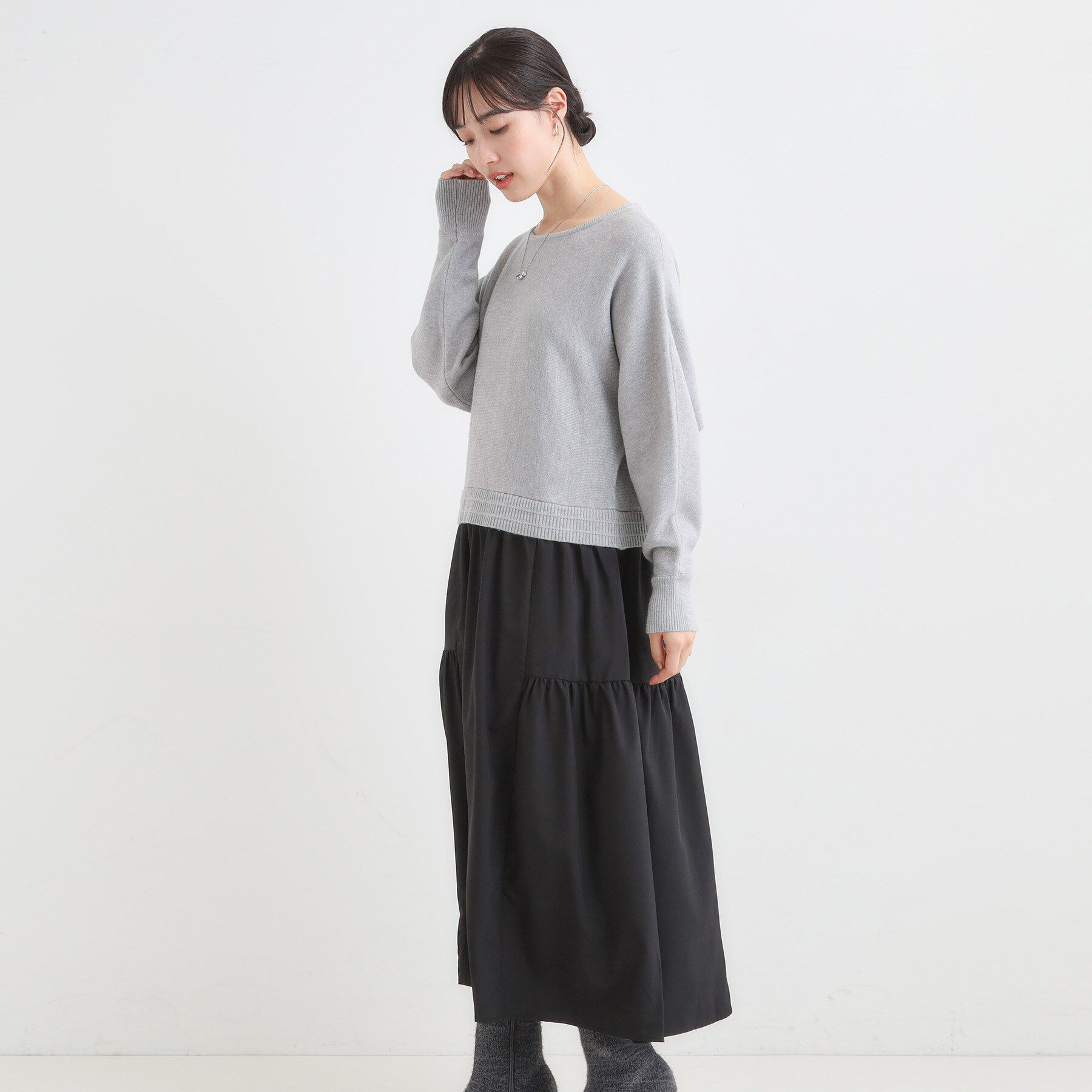 SHOO･LA･RUE「異素材ドッキングワンピース」|ワンピース|