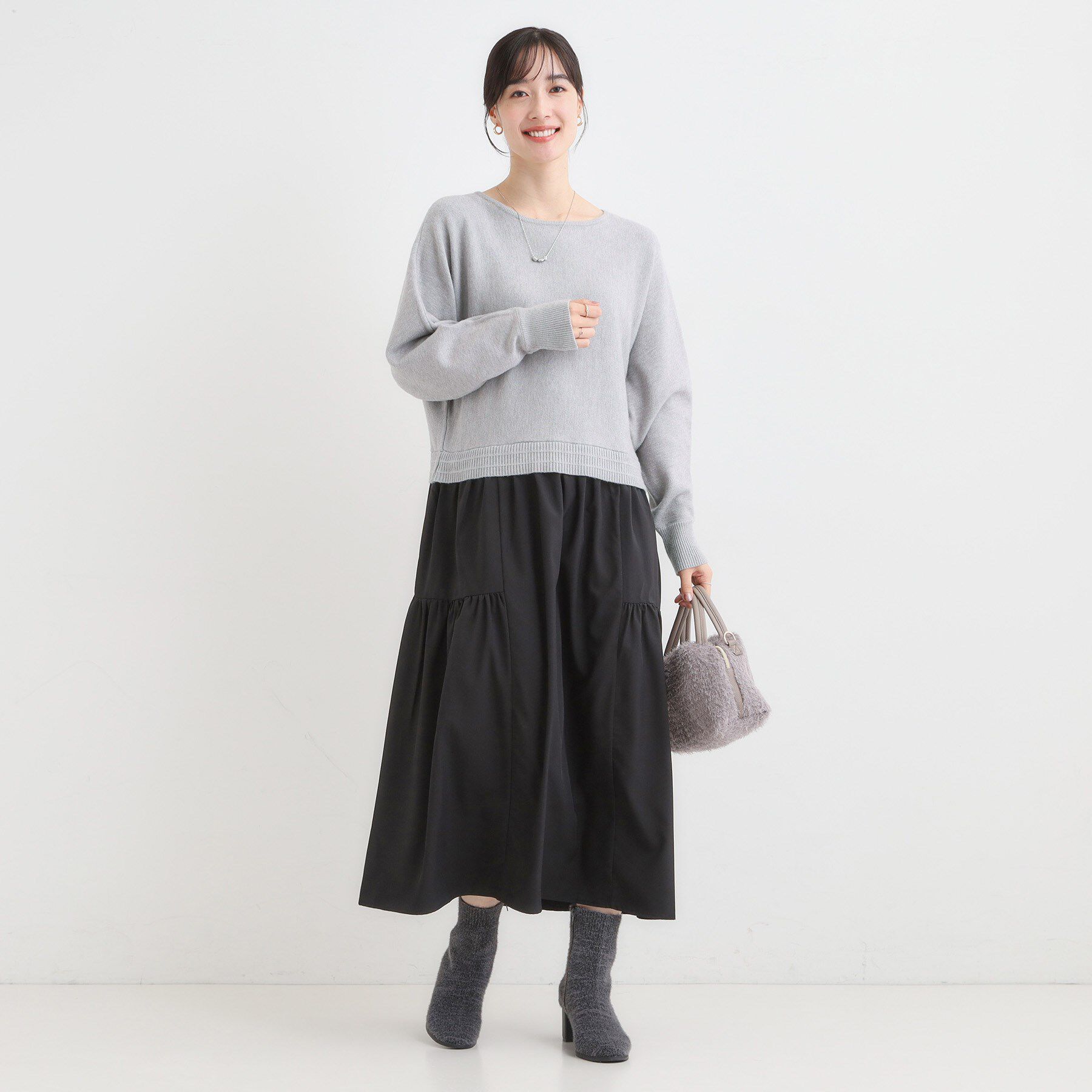 SHOO･LA･RUE「異素材ドッキングワンピース」|ワンピース|