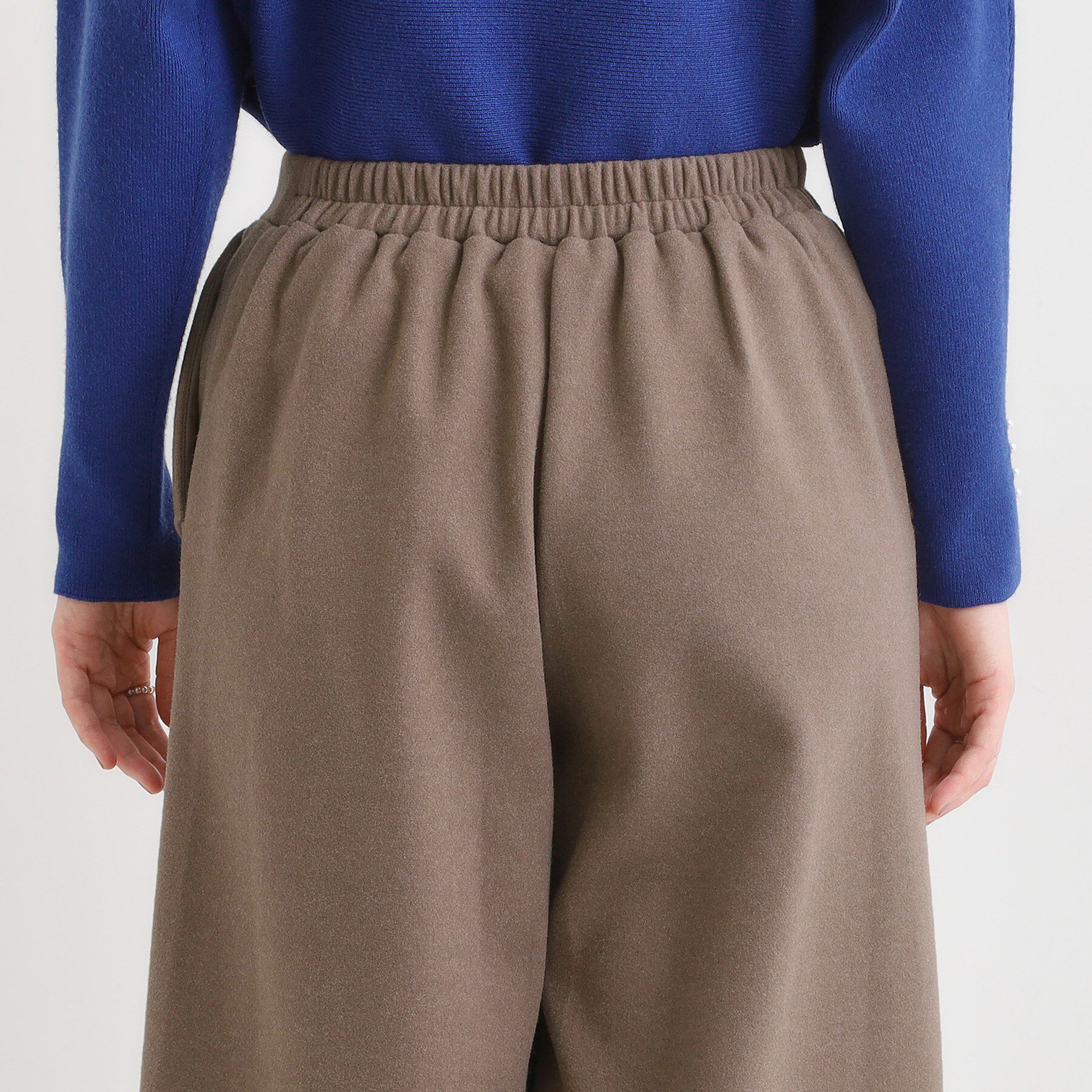 SHOO･LA･RUE「【洗濯機可/S-LL】美脚見え あったか圧縮ニット ガウチョパンツ」|その他|