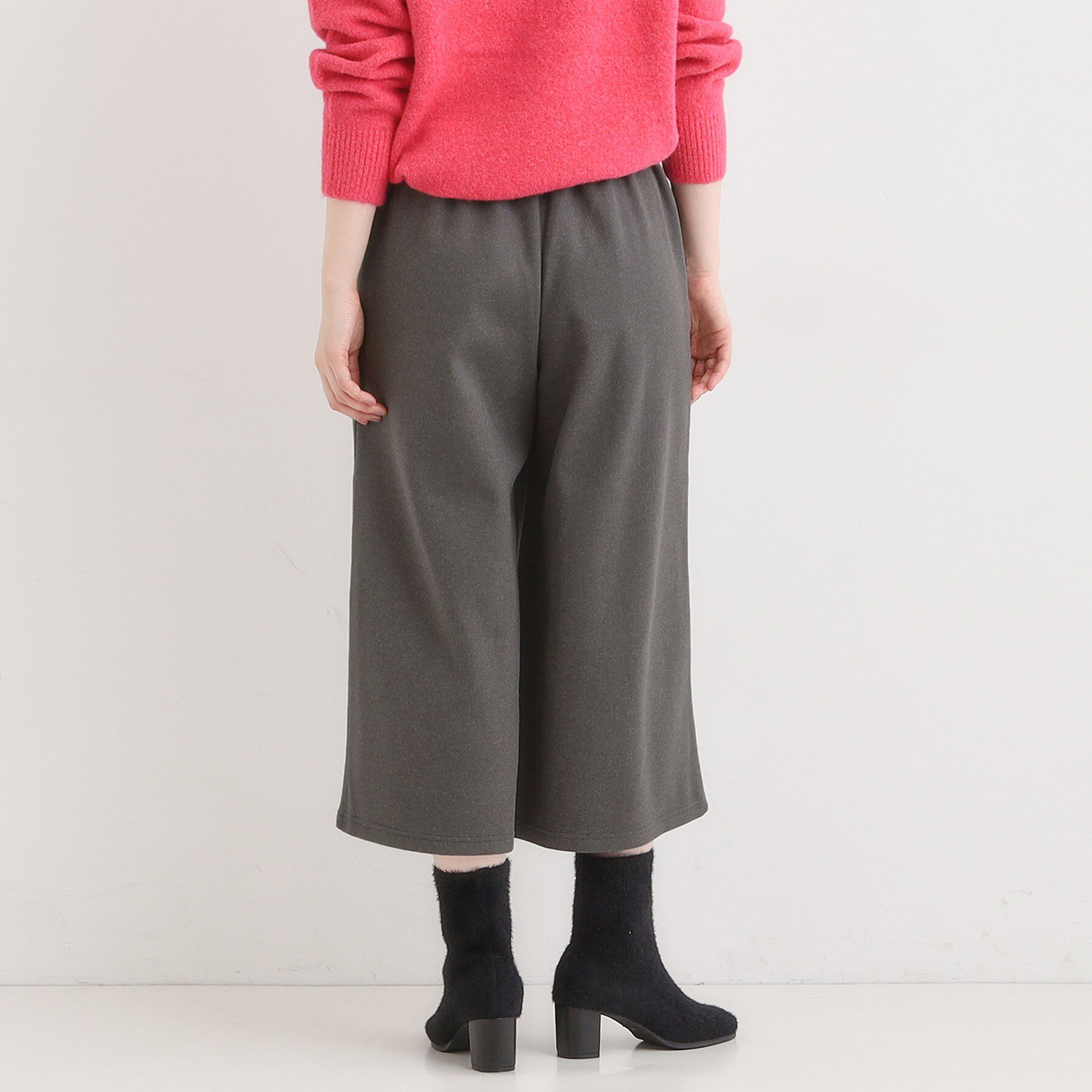 SHOO･LA･RUE「【洗濯機可/S-LL】美脚見え あったか圧縮ニット ガウチョパンツ」|その他|