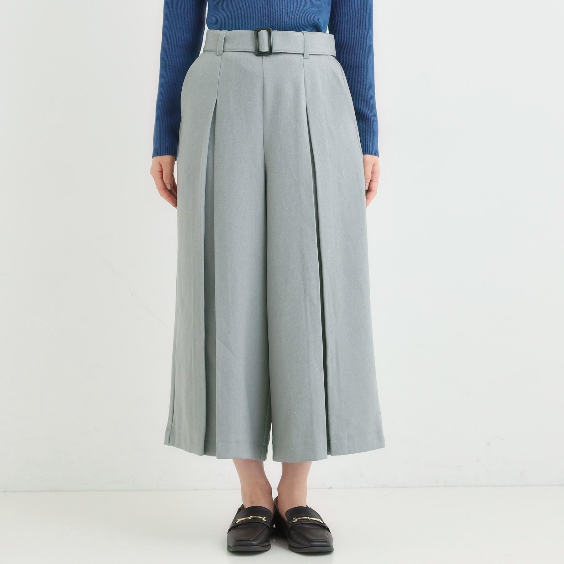 SHOO･LA･RUE「【着丈選べる/S-LL】大人のきれいめスタイルに ベルト付きワイドパンツ」|その他|