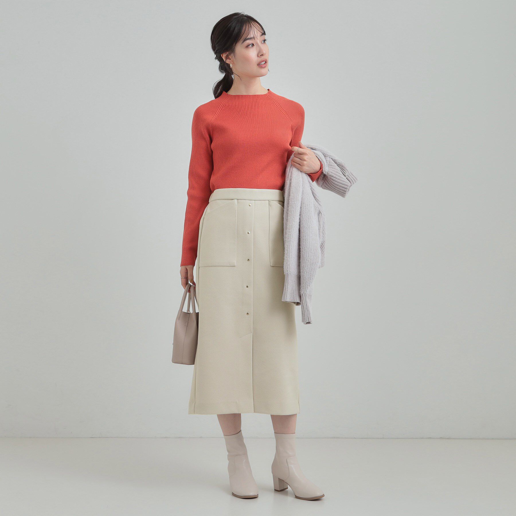 SHOO･LA･RUE「【S-LL/あったか】すらりときれい見え ベイカー風ナロースカート」|スカート|