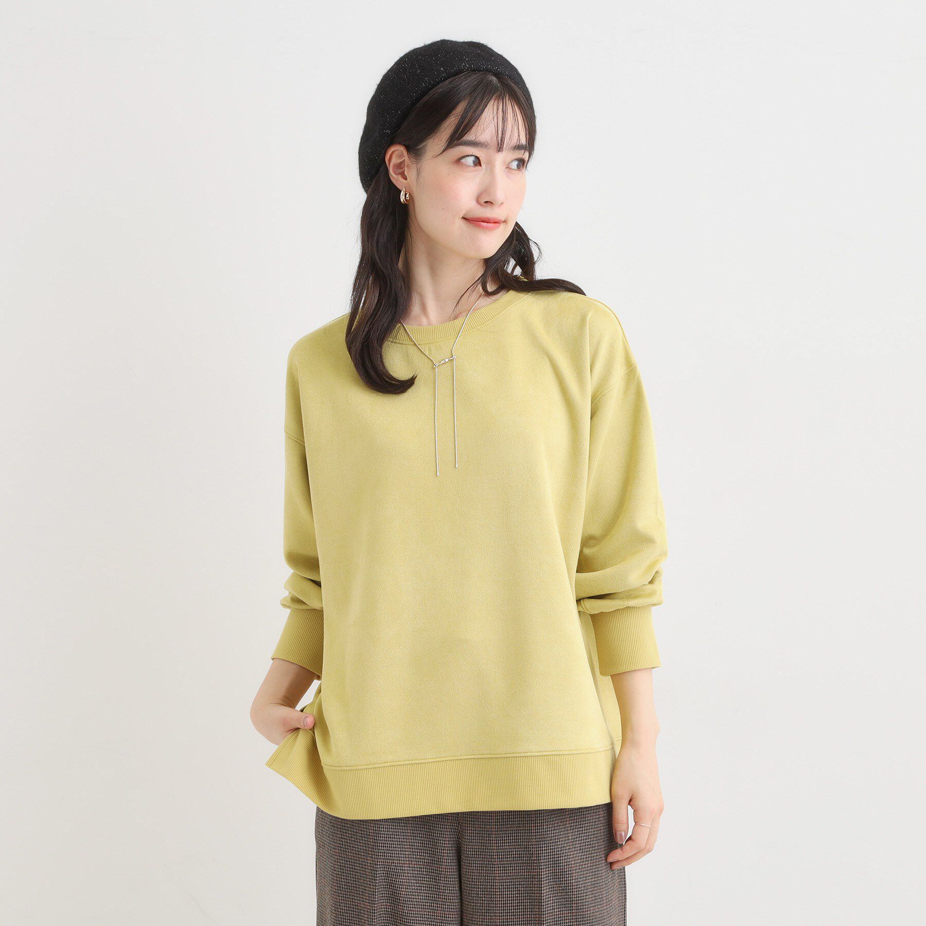 SHOO･LA･RUE「【S-LL】なめらかタッチが癖になる スエード調トップス」|Tシャツ・カットソー|