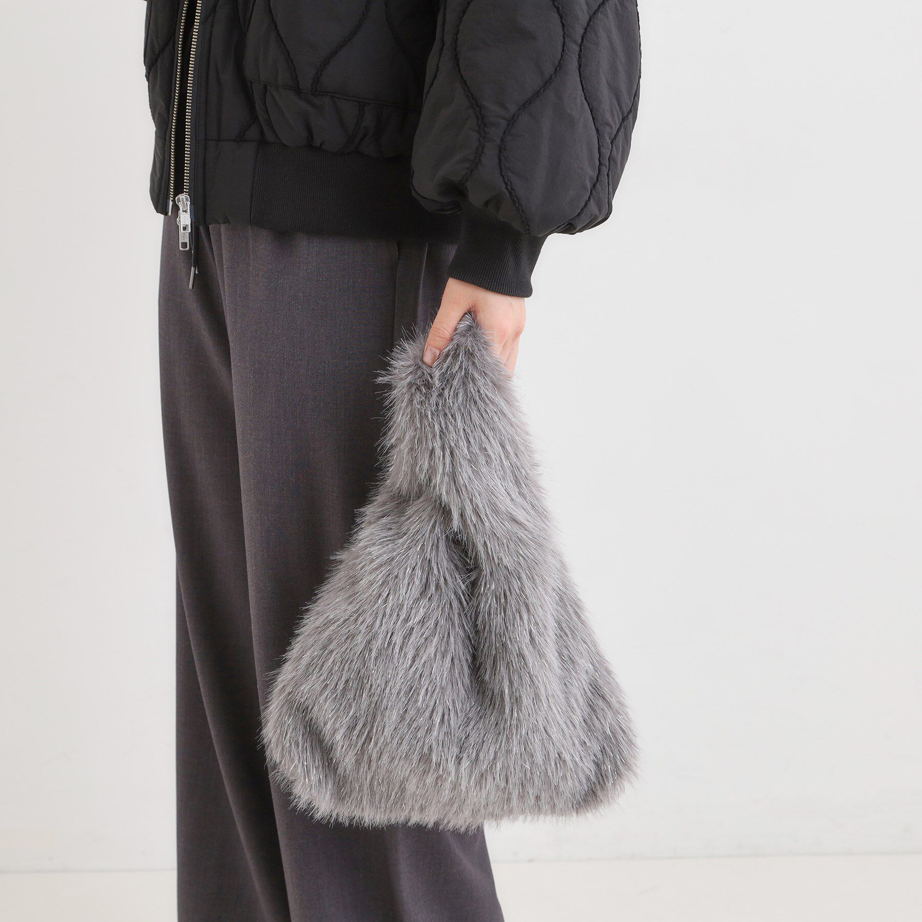 SHOO･LA･RUE「ラメ入りファートートバッグ」|トートバッグ|