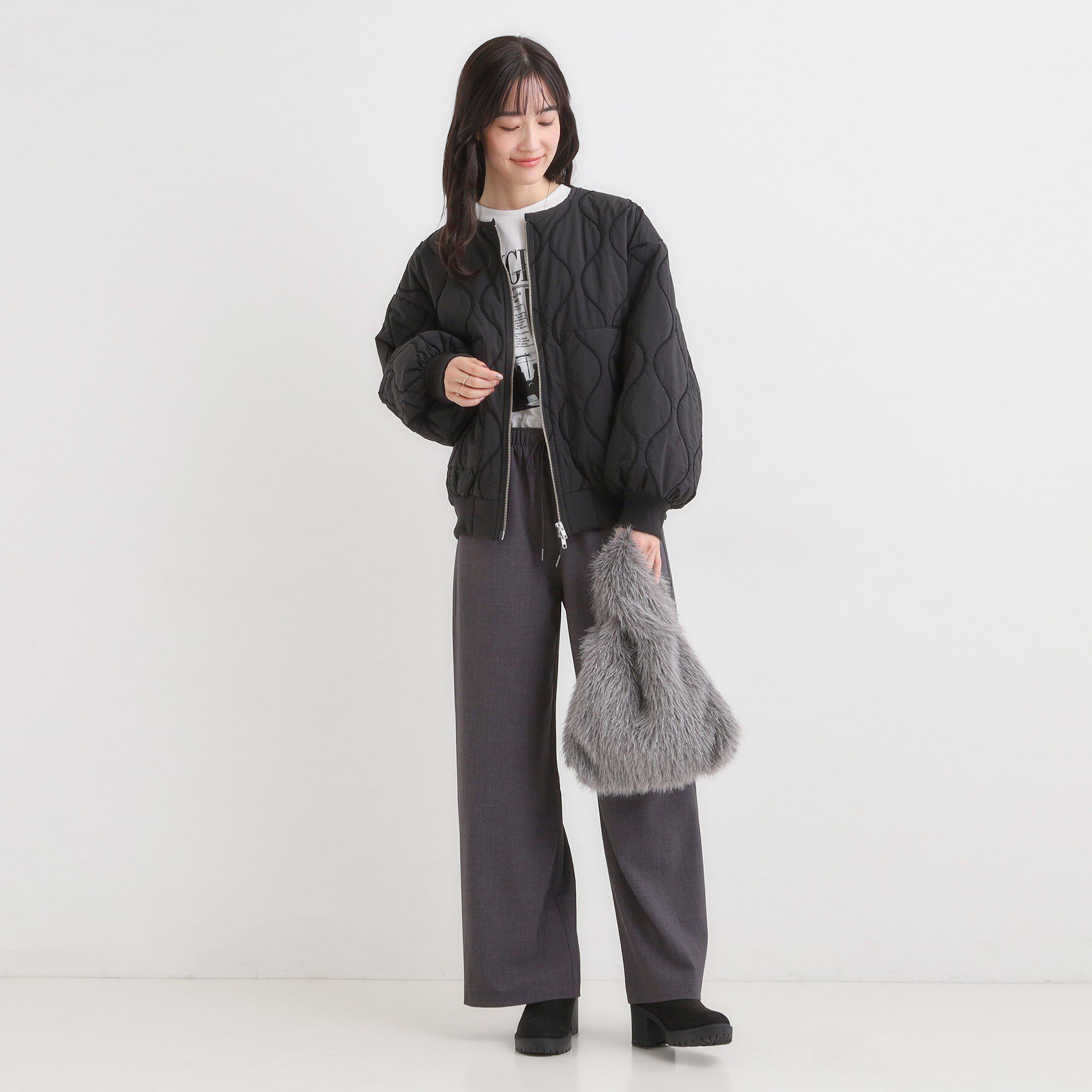 SHOO･LA･RUE「ラメ入りファートートバッグ」|トートバッグ|