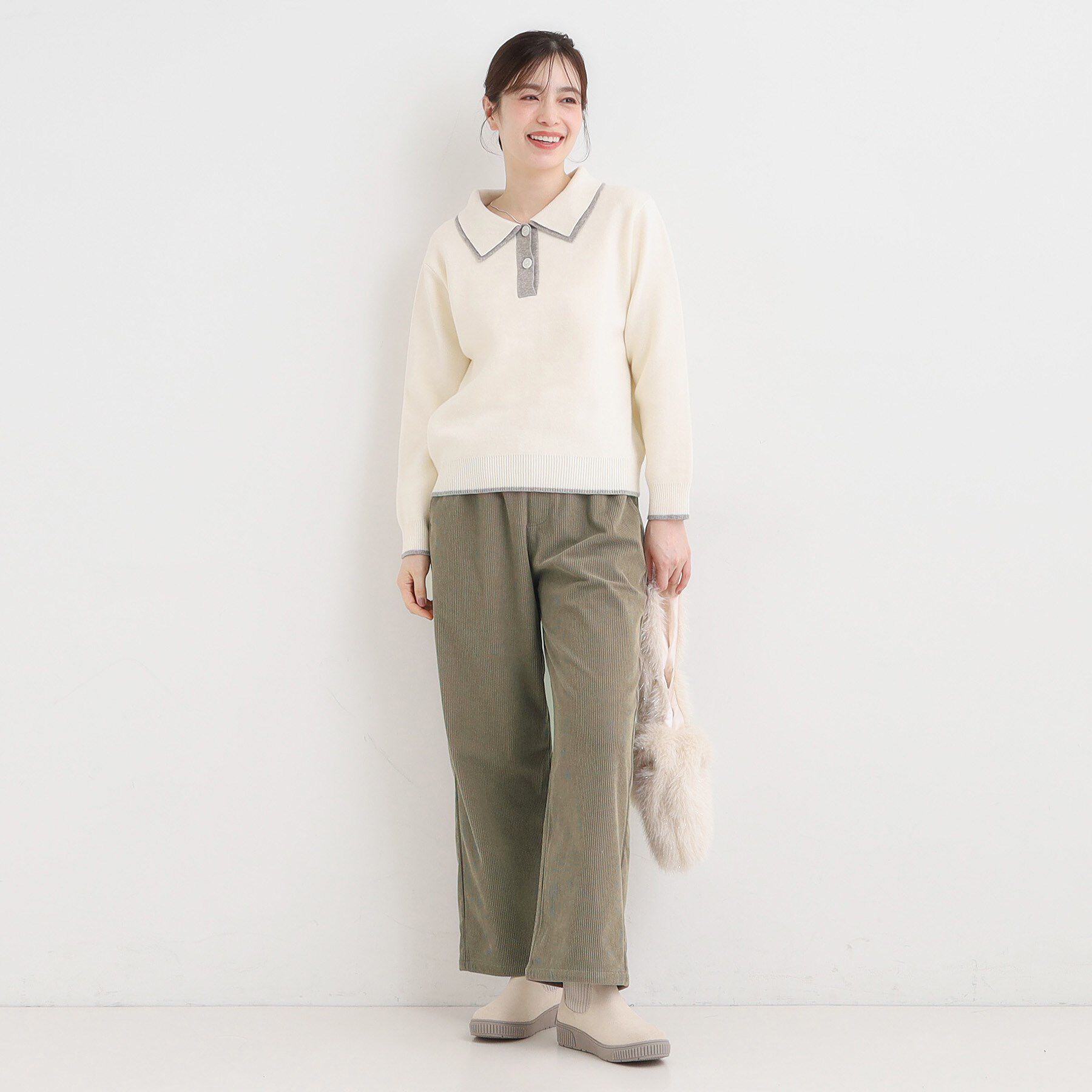 SHOO･LA･RUE「【S-LL/洗濯機可/裏起毛】あったかコーデュロイ ワイドパンツ」|その他|