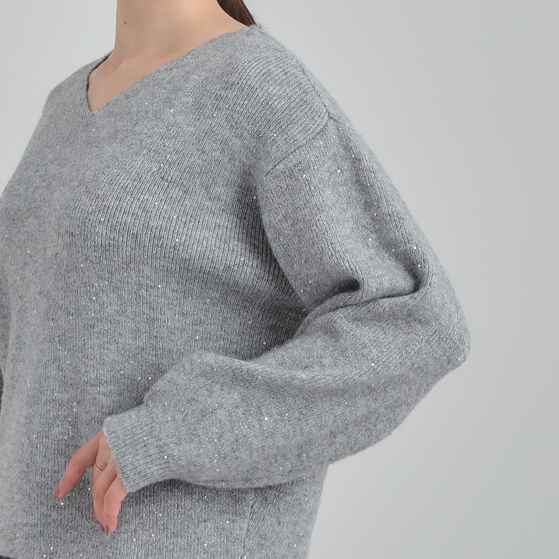 SHOO･LA･RUE「【S-LL】きらっと華やぐ　大人のスパンコールニット」|ニット・セーター|