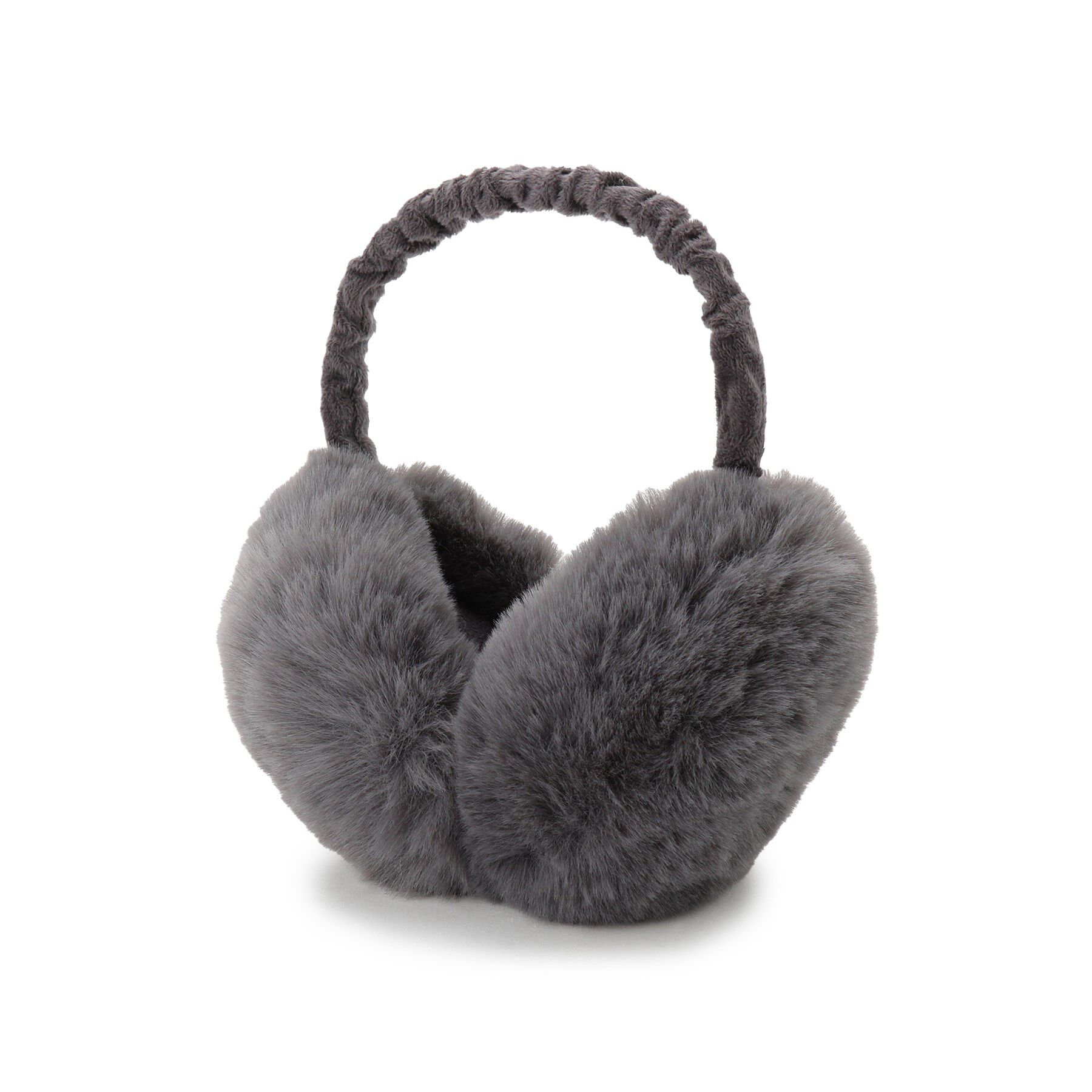 SHOO･LA･RUE「【折りたたみ】フェイクファーイヤマフ」|イヤーマフ|チャコールグレー(0