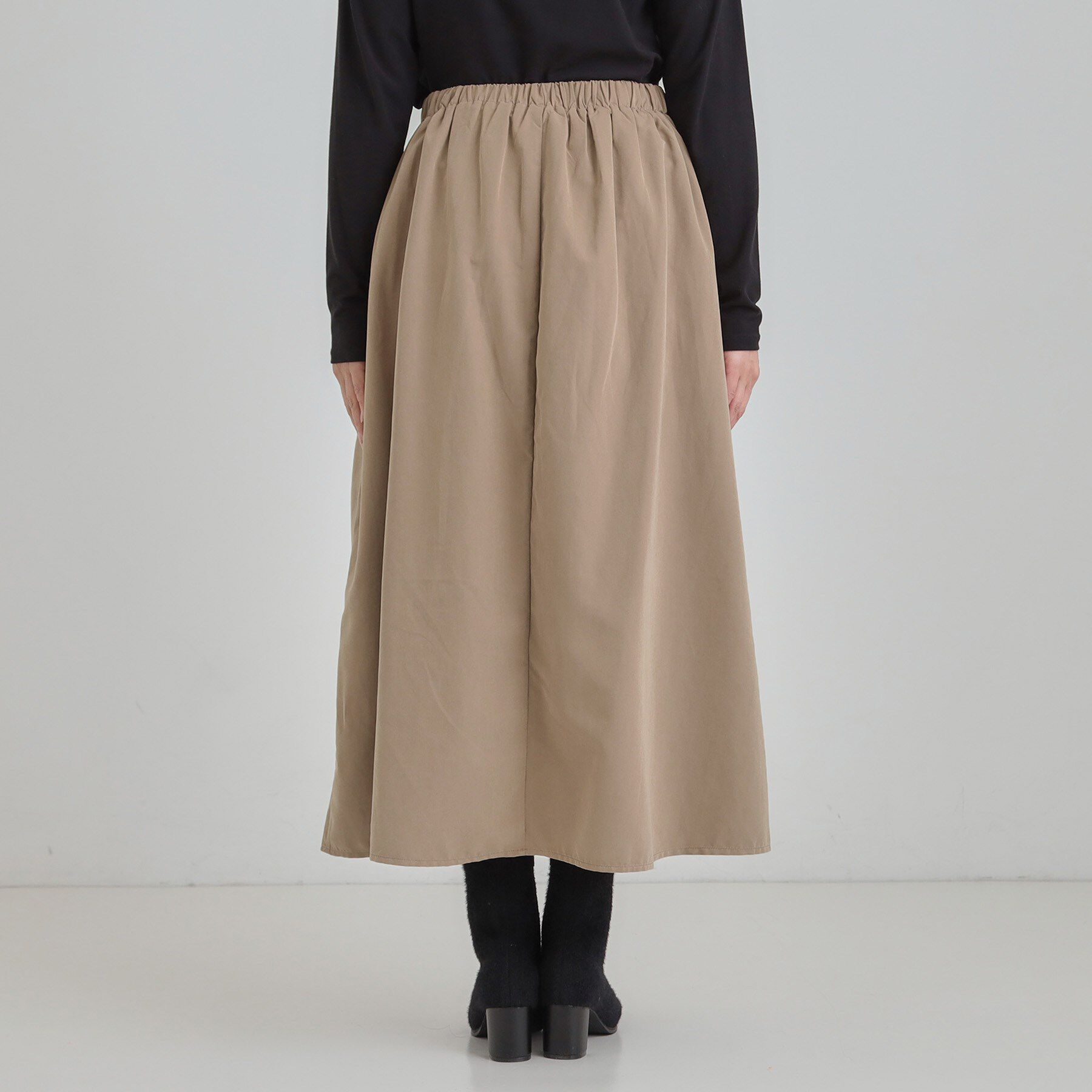 SHOO･LA･RUE「リボンタック ピーチ起毛 フレアスカート」|スカート|