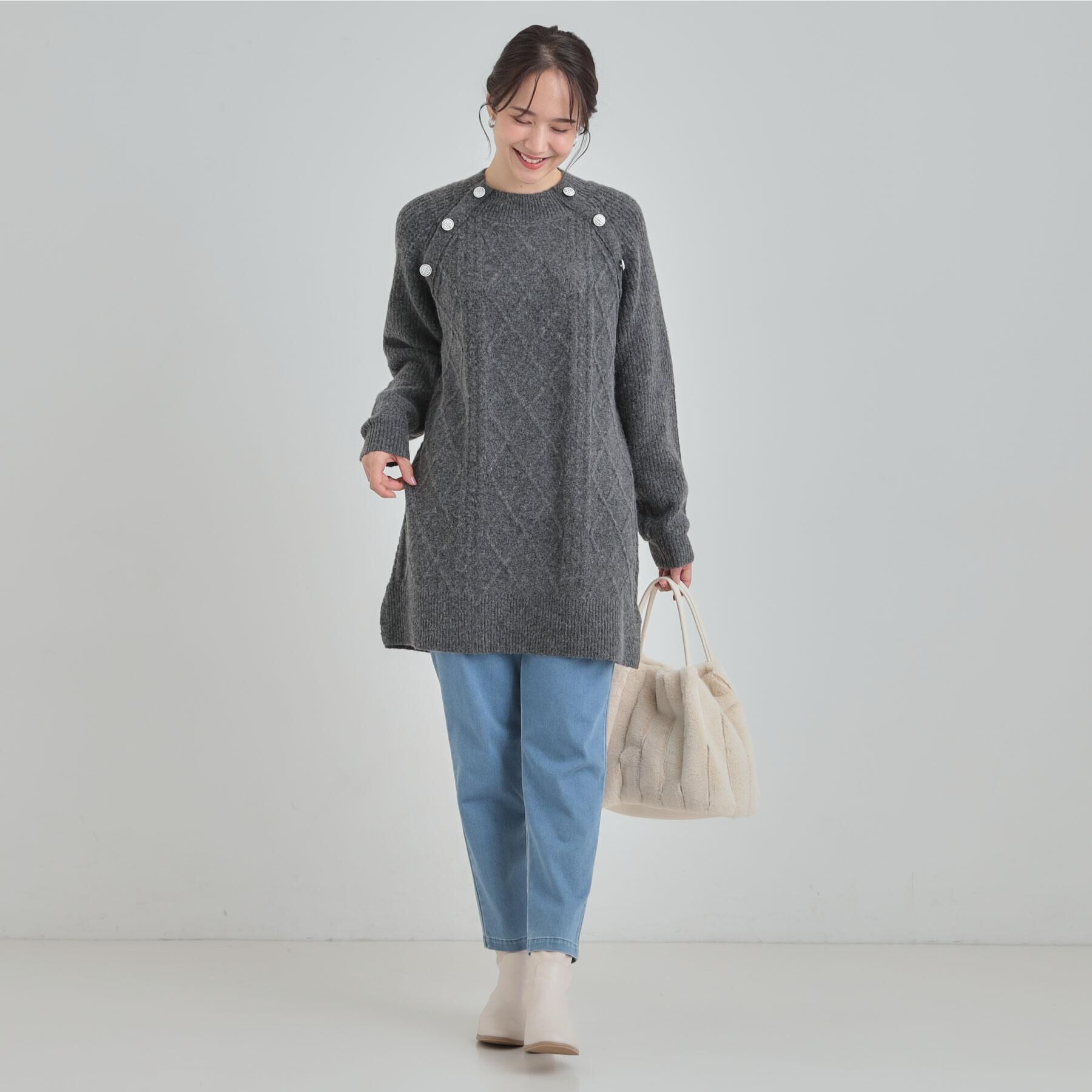 SHOO･LA･RUE「【着丈選べる】ケーブル柄ニットワンピース」|ワンピース|