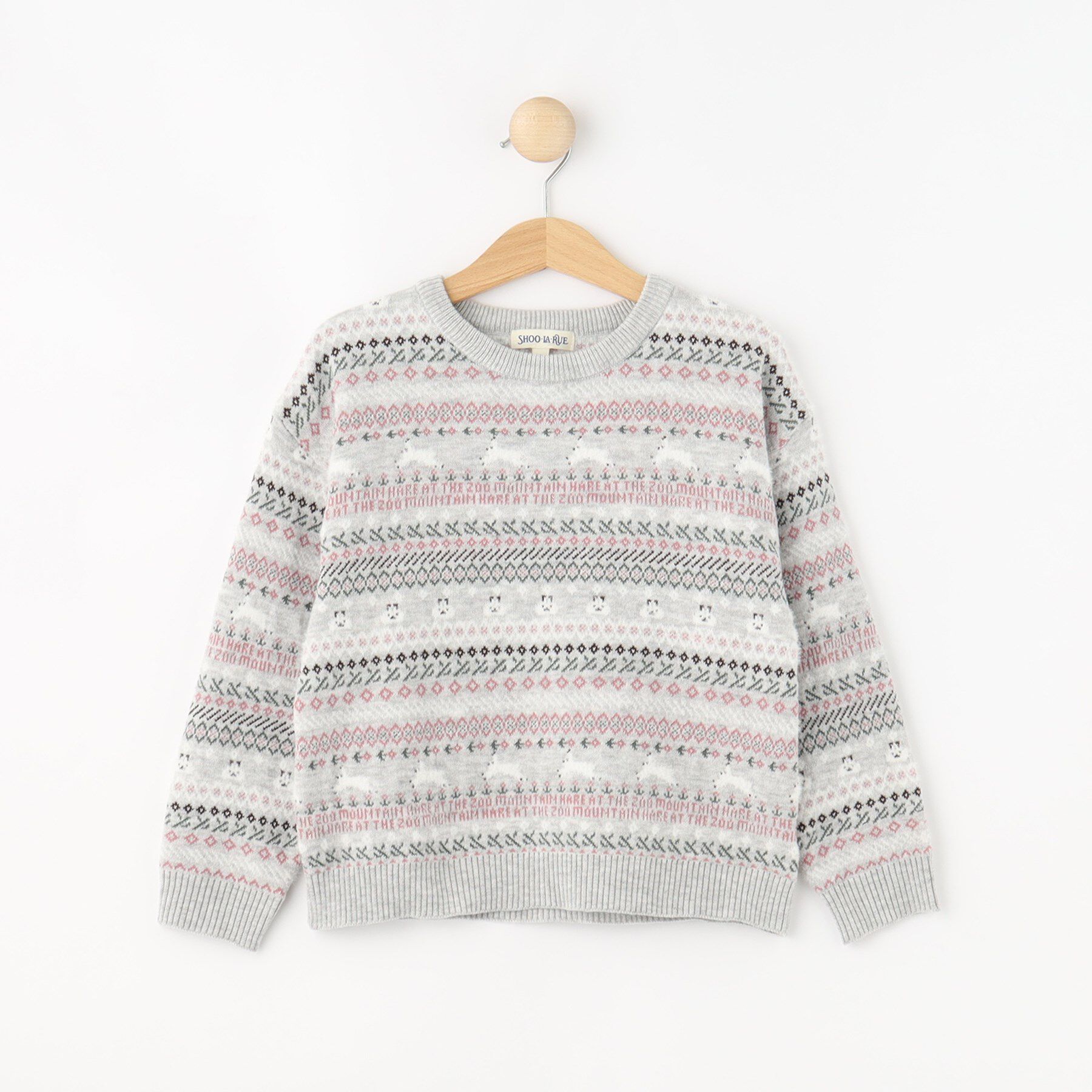 SHOO･LA･RUE「【旭山動物園応援商品】ノルディック柄 モールニット」|ニット・セーター|ライトグレー(411