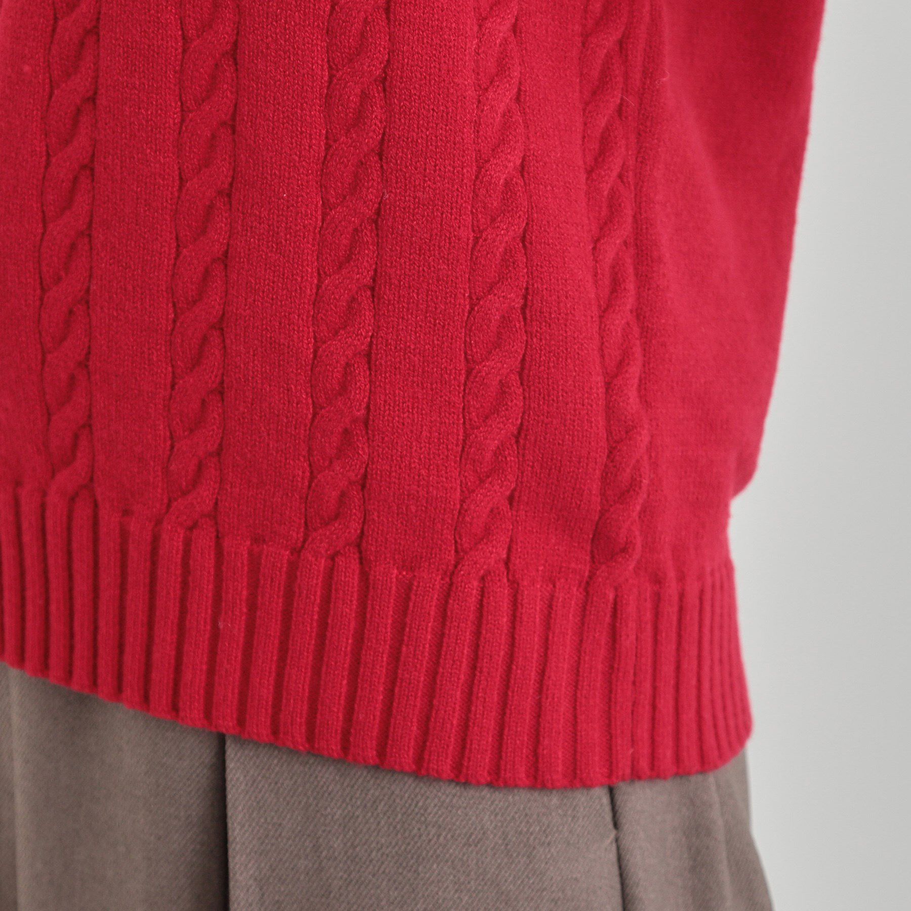 SHOO･LA･RUE「【S-LL】配色ボタンがポイント 襟付きケーブルニット」|ニット・セーター|