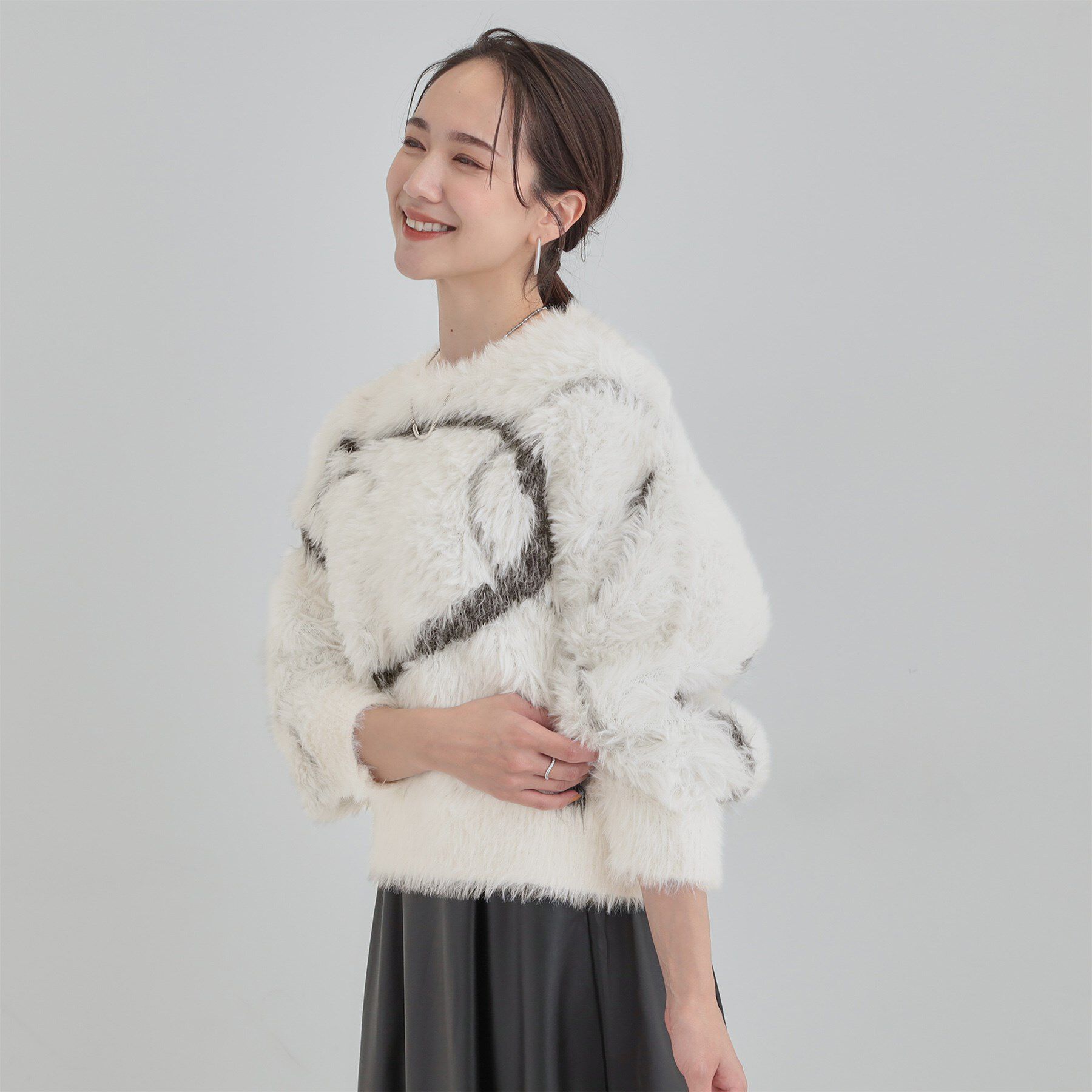 SHOO･LA･RUE「【選べる4柄】ふわふわ ロングフェザーニット」|ニット・セーター|