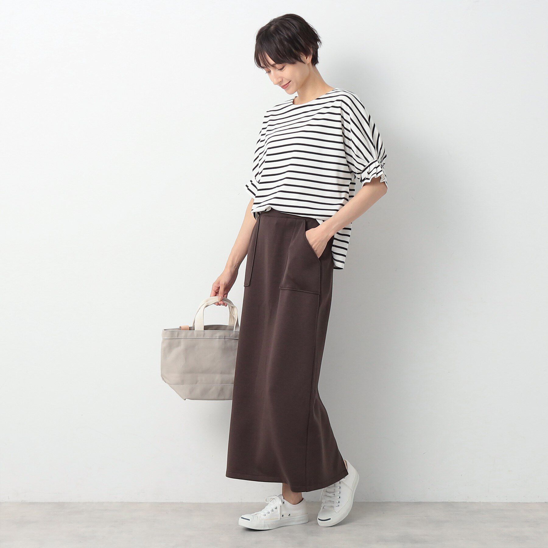 Dessin「【秋色登場・洗える】袖口タックカットソー（XS～L）」|Tシャツ・カットソー|