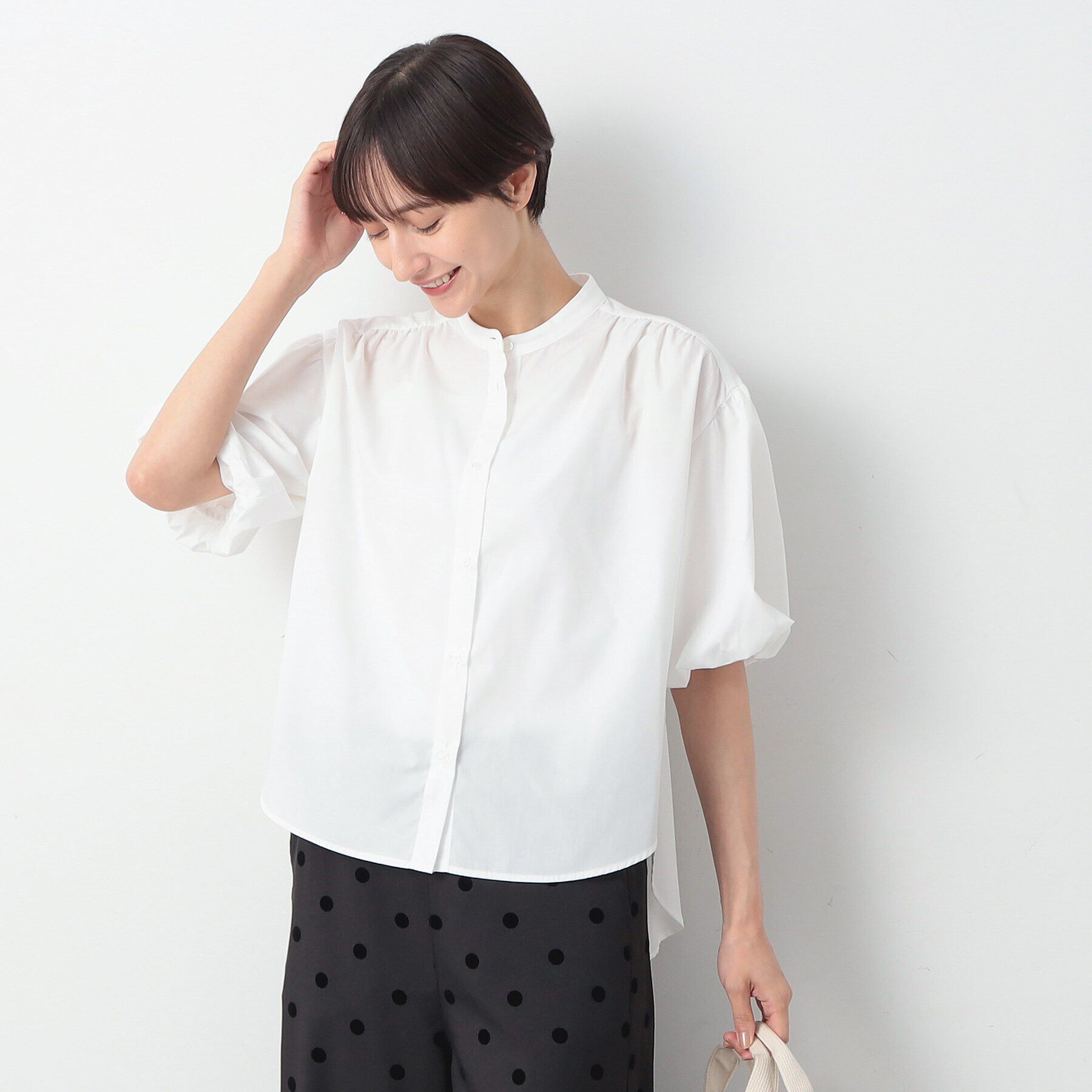 Dessin「【洗える】バルーンスリーブブラウス」|シャツ・ブラウス|ホワイト(002)