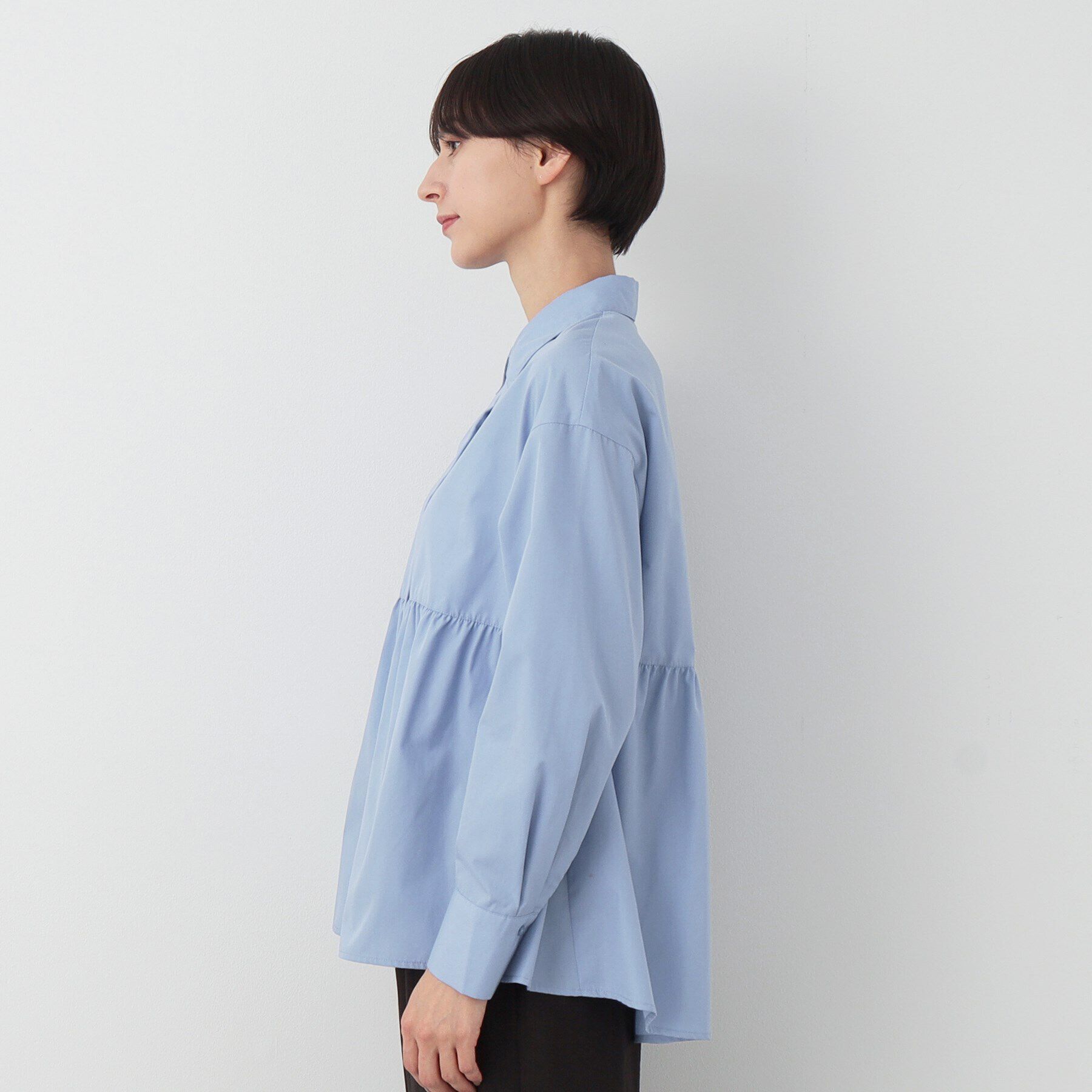 Dessin「【洗える】シャツカラーペプラムブラウス」|シャツ・ブラウス|